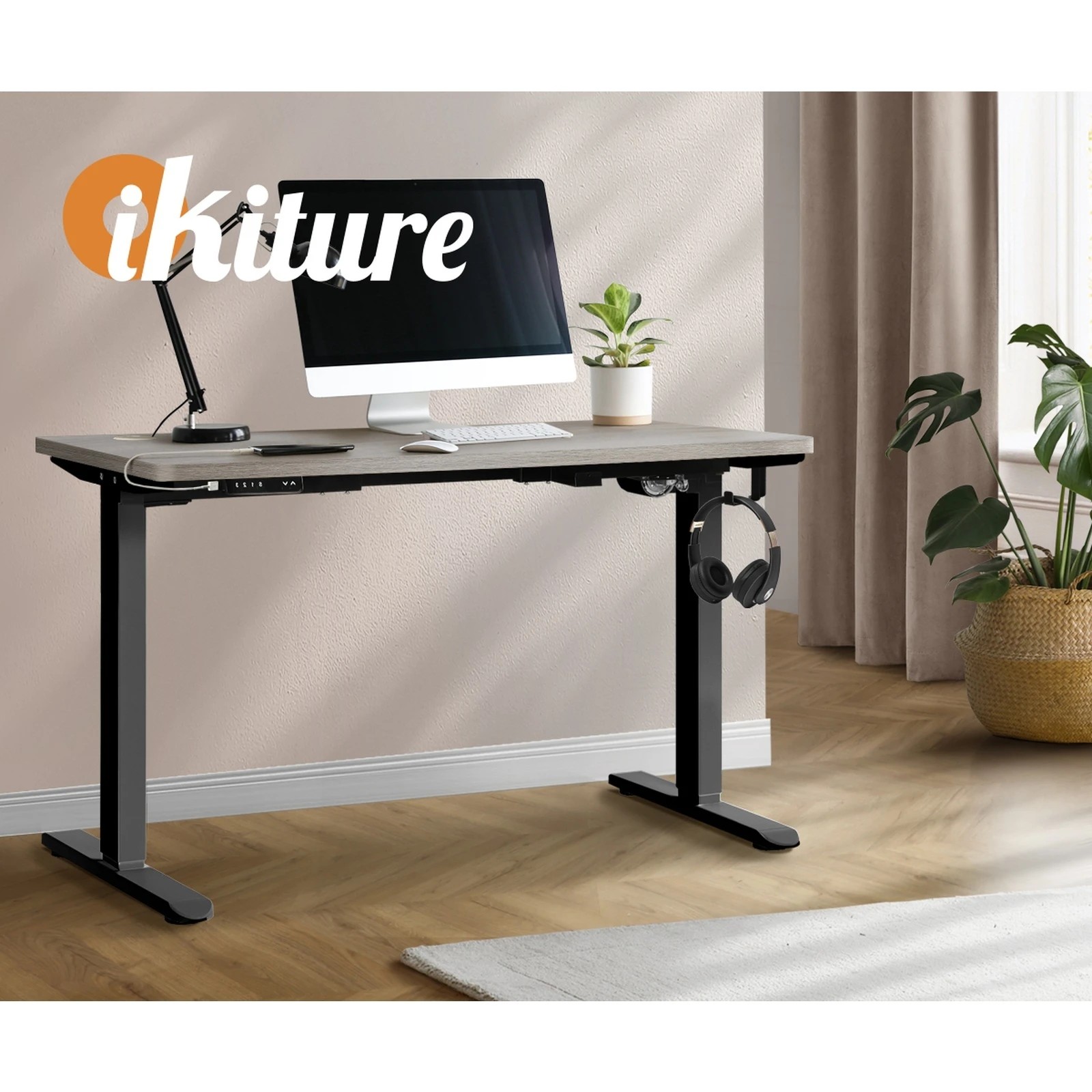 3 Oikiture 140cm Electric Standing Desk Single Motor Desktop
 - Multi, 3 of 4