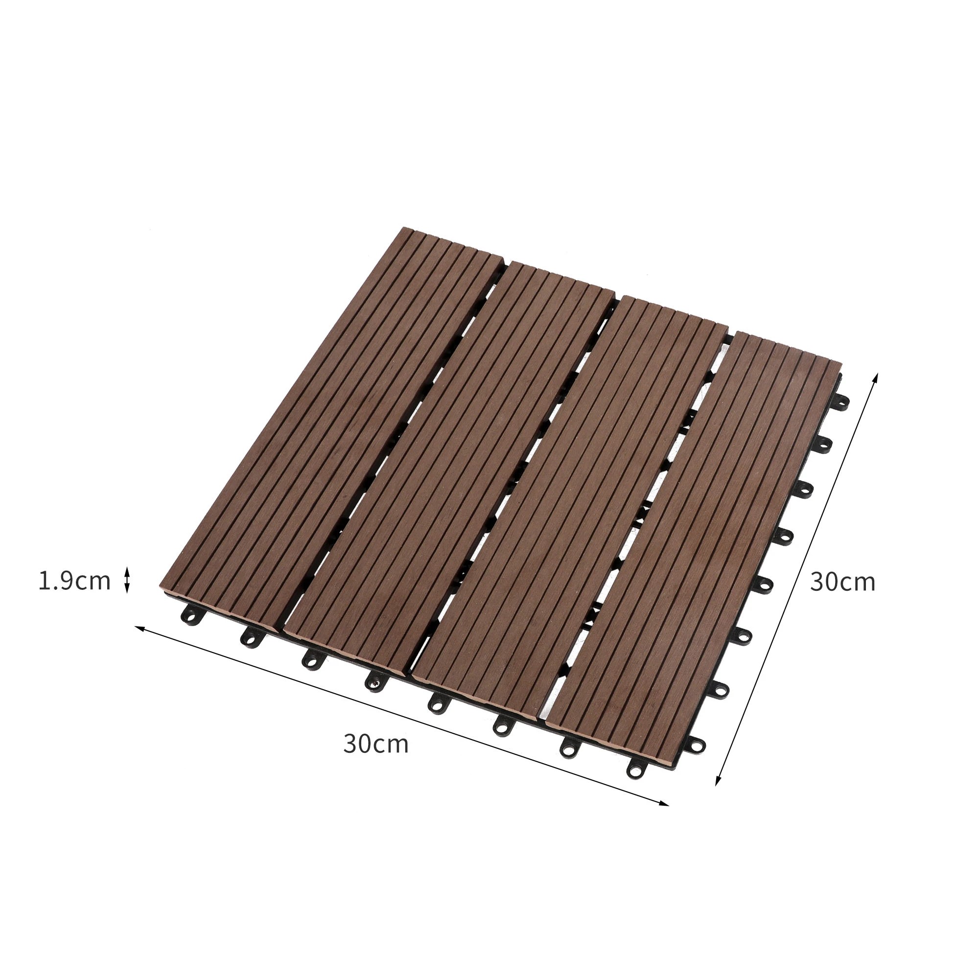 2 Marlow x10 Floor Tiles Plastic Decking Garden Indoor Outdoor Backyard Home Decor, 2 of 5