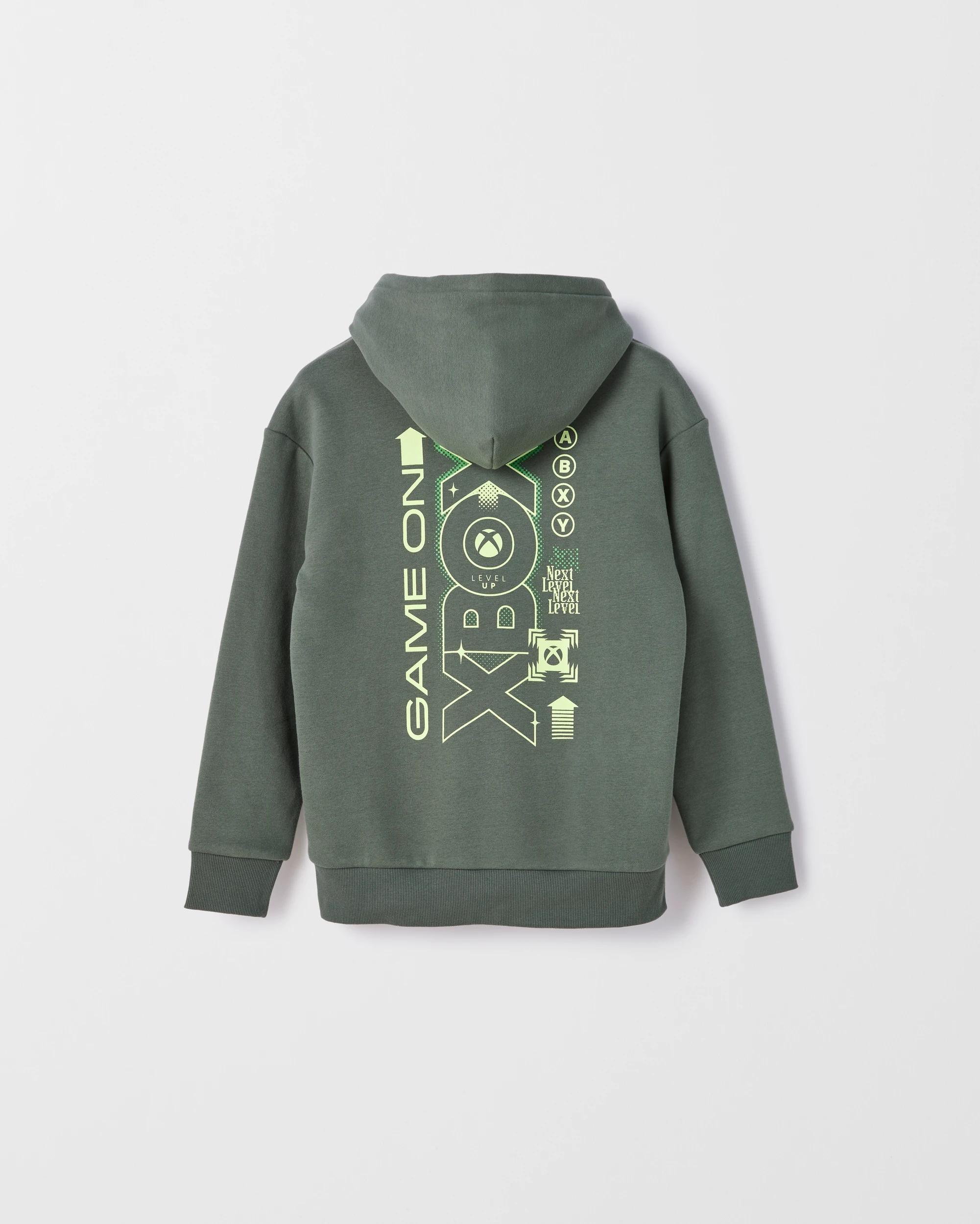 7 X-Box  Xbox Australian Cotton Blend Popover Hooded Jumper GREEN, 7 of 7