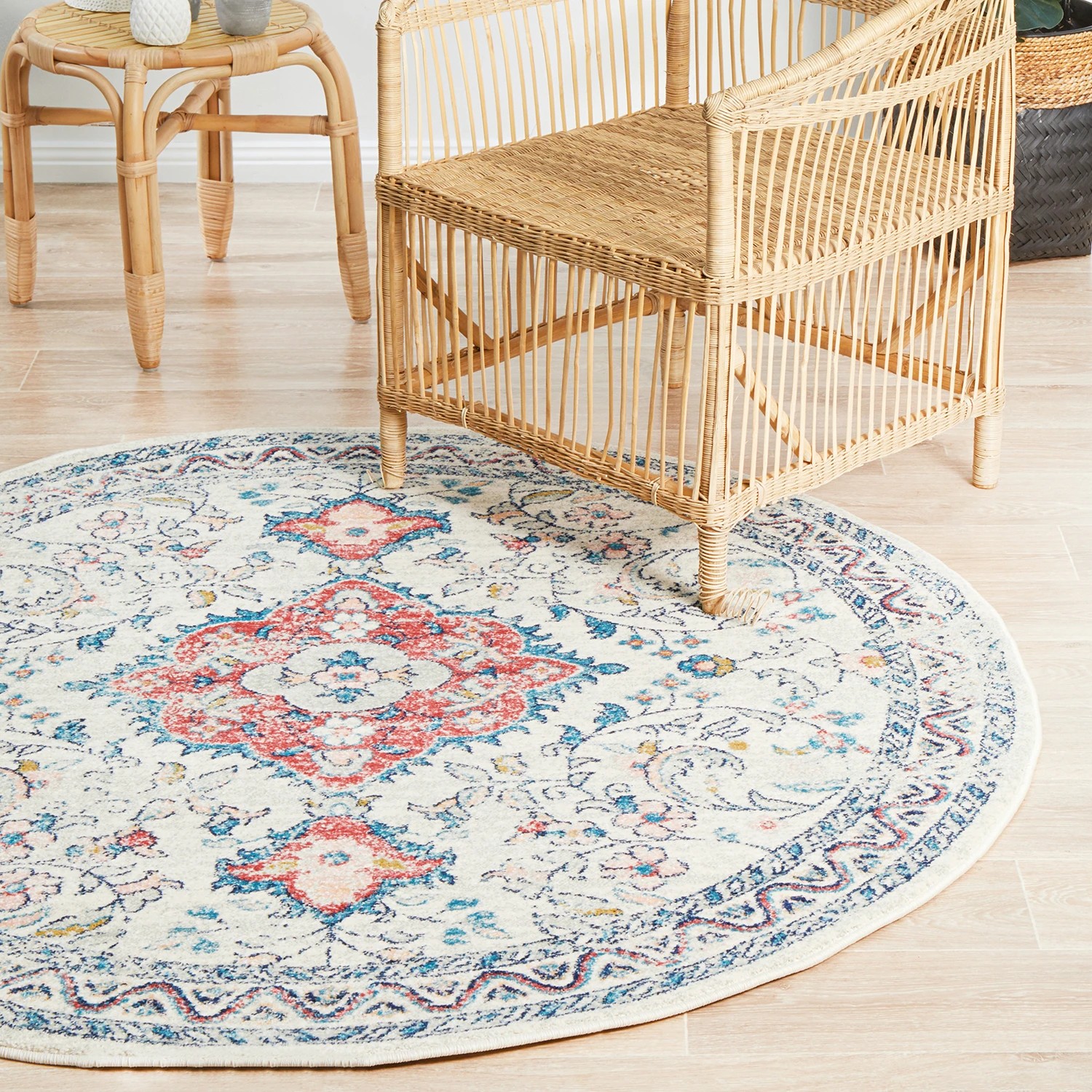 4 Common Ground Rugs Mason 705 240x240cm - Large Round Power Loomed Pet Friendly Rug - Multi, 4 of 7