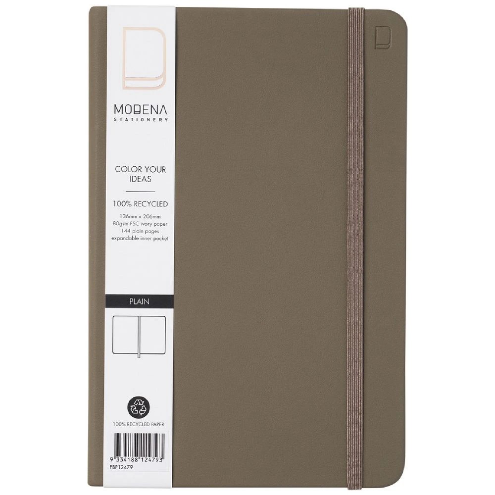1 Modena A5 PU Plain Notebook Olive, 1 of 5