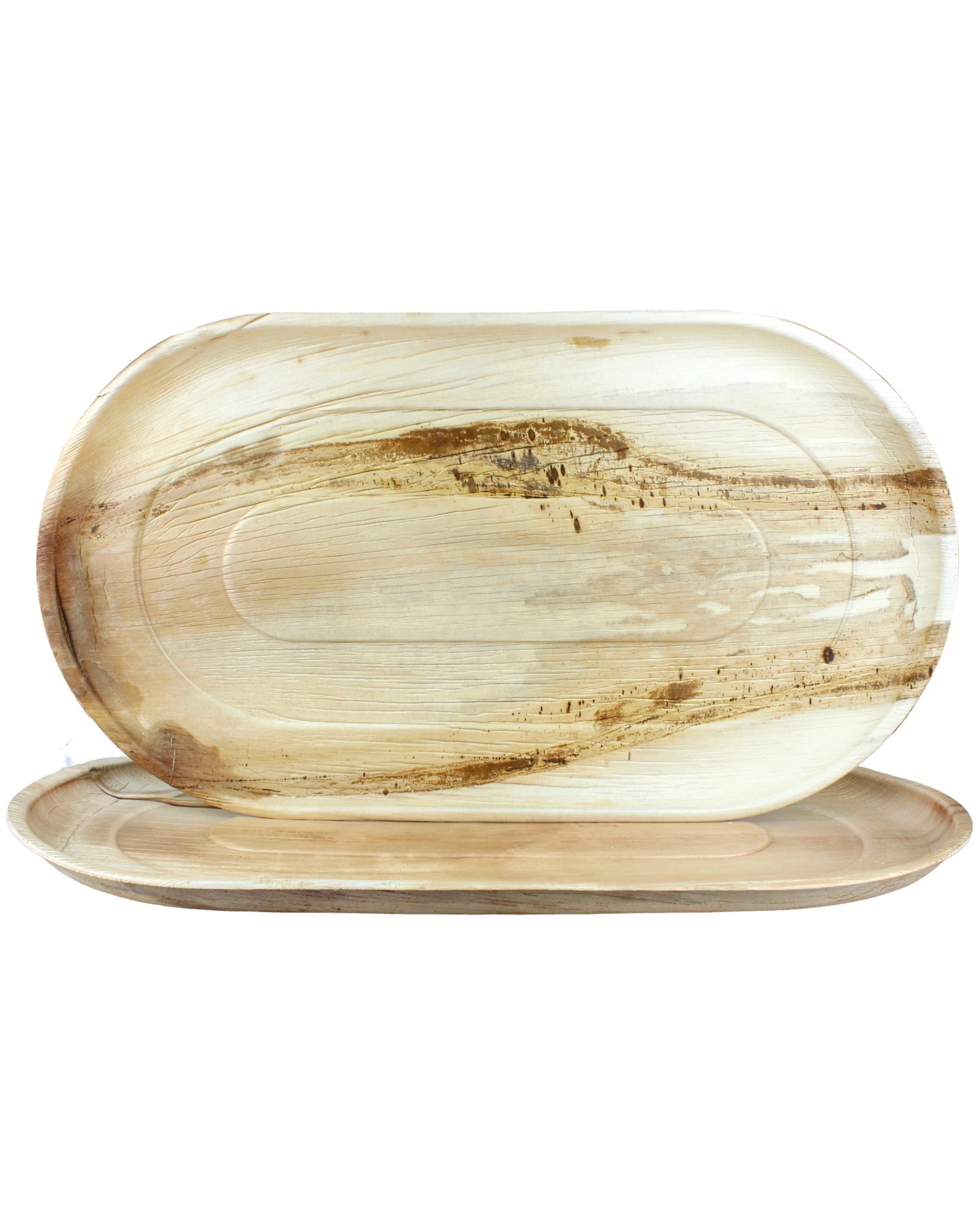 1 Alpen Natural Palm Leaf Large Oval Platters 55cm Pack of 2, 1 of 2
