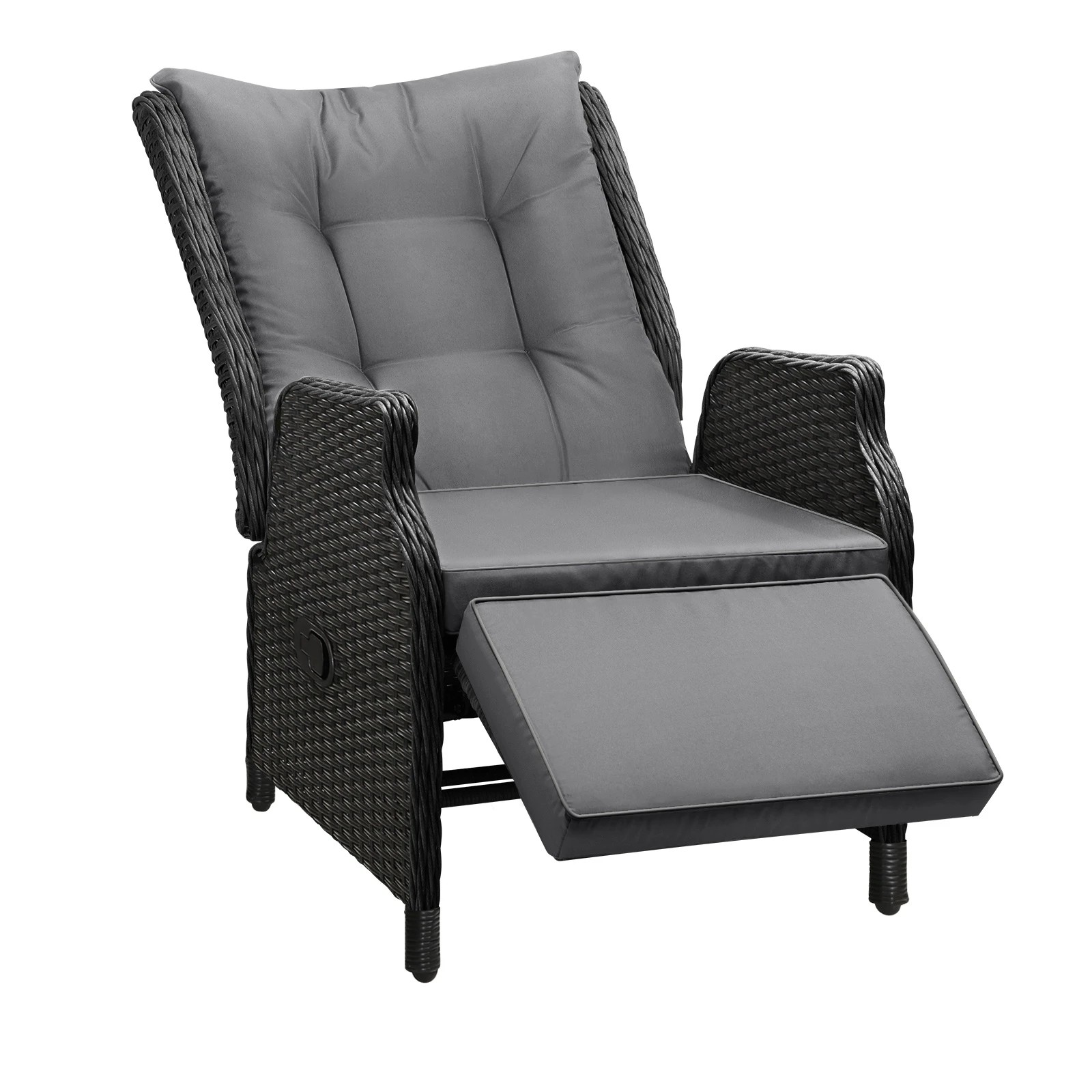 1 Livsip Outdoor Sun Lounge Garden Chairs Beach Chair Recliner Patio Furniture
 - Black, 1 of 9