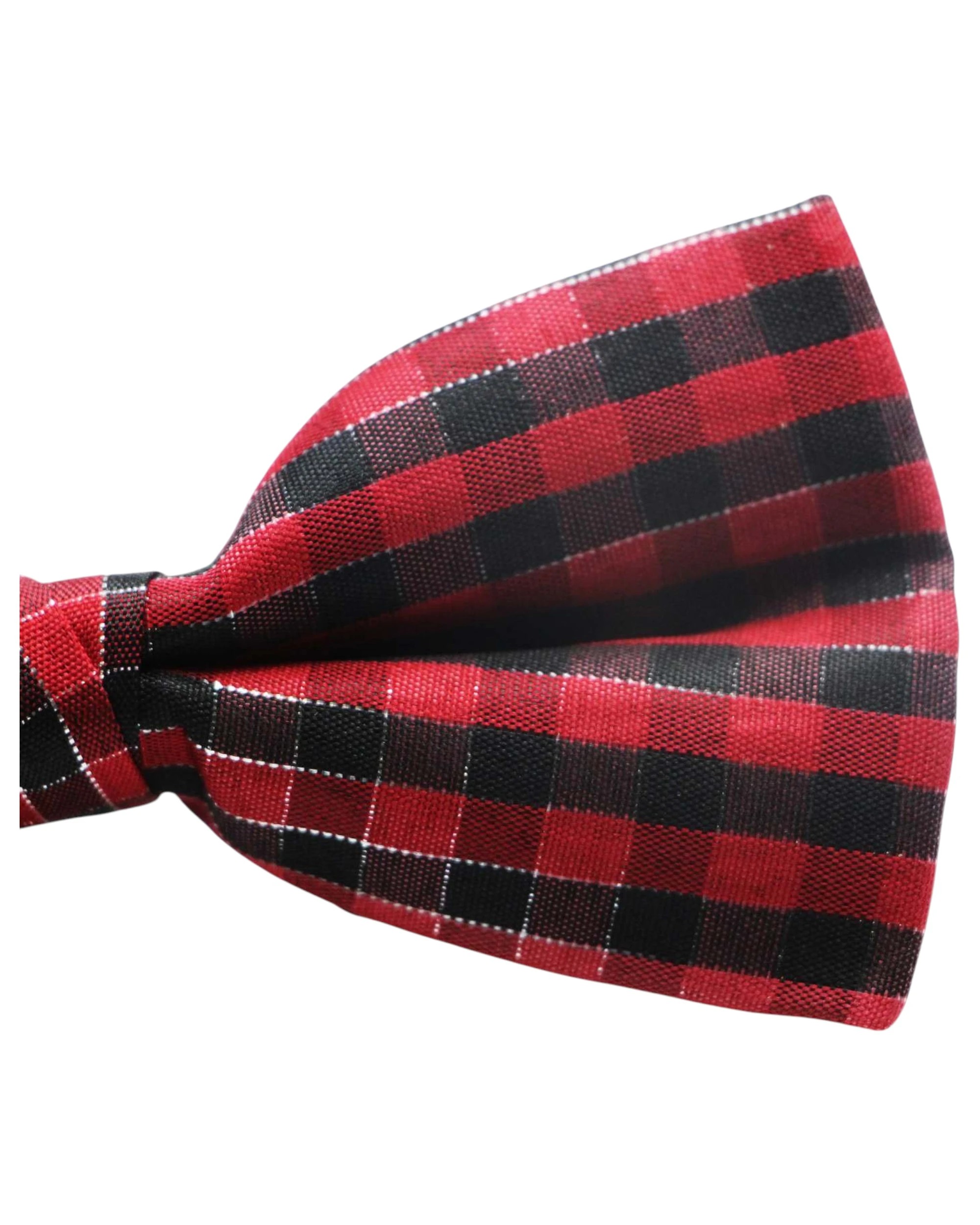 3 Zasel Mens Black & Red Plaid Patterned Tinsel Bow Tie - Multi, 3 of 5