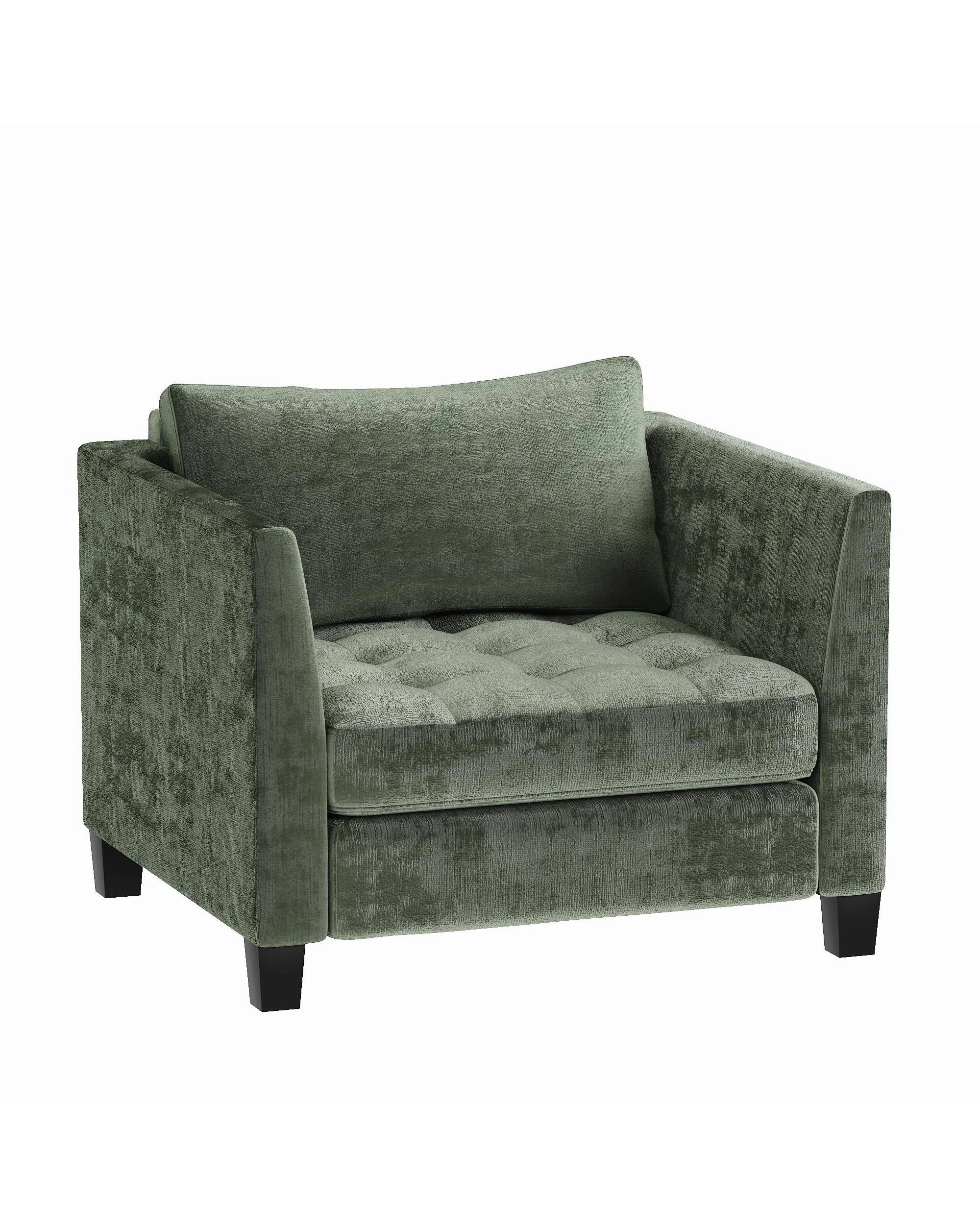 2 Advwin 1 Seater Sofa Chenille Fabric Armchair Couch Modern Comfy Lounge, 2 of 5