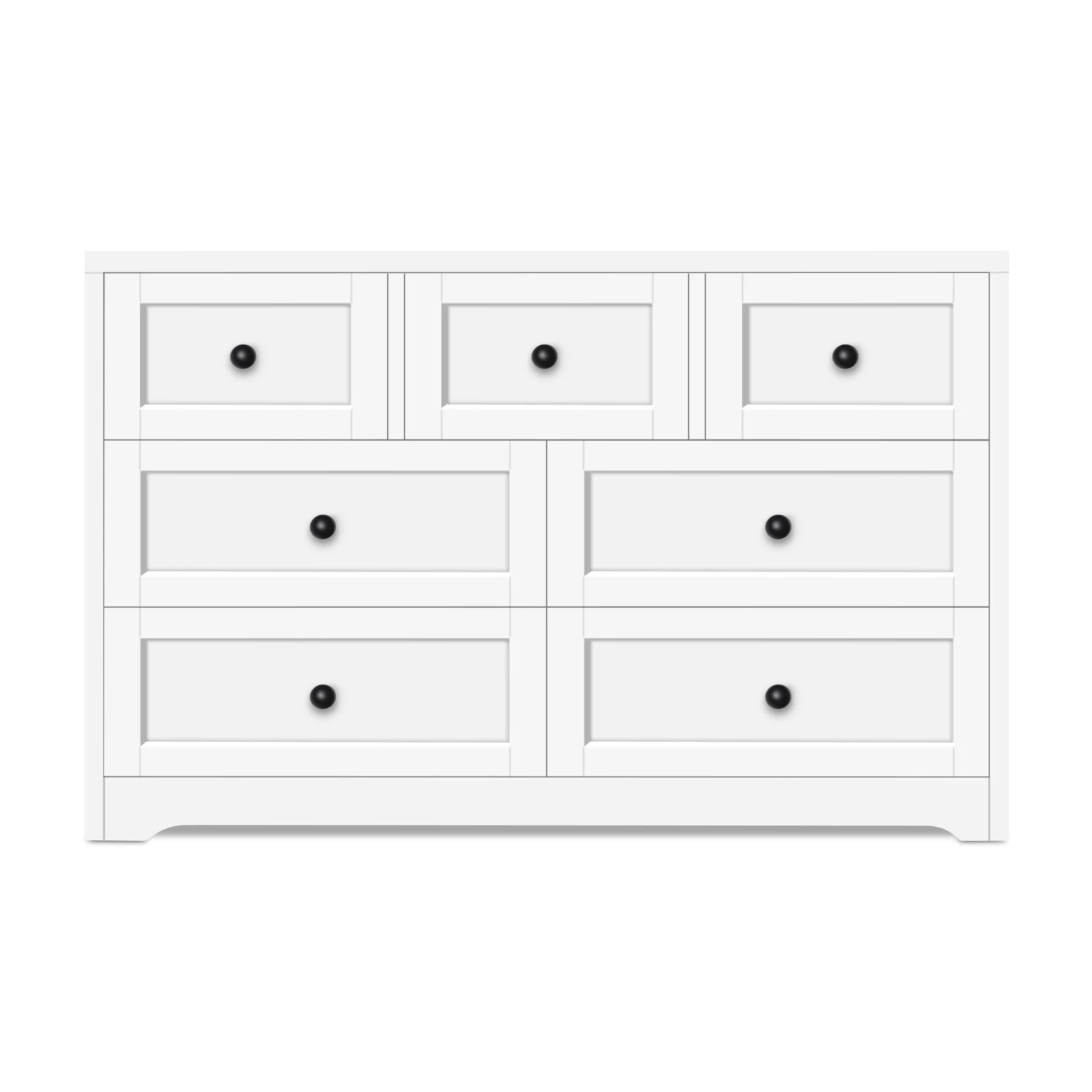 3 Alfordson 7 Chest of Drawers Bedside Table Hamptons Bedroom Storage - White, 3 of 10