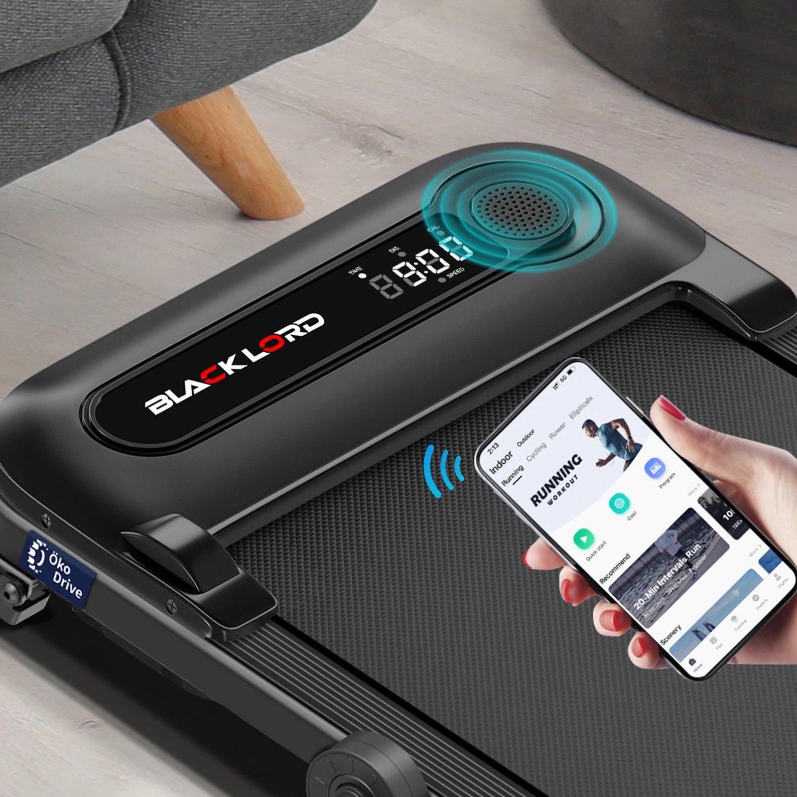 10 Black Lord Treadmill Electric Walking Pad Folding Incline Shock Absorbers - Black, 10 of 10