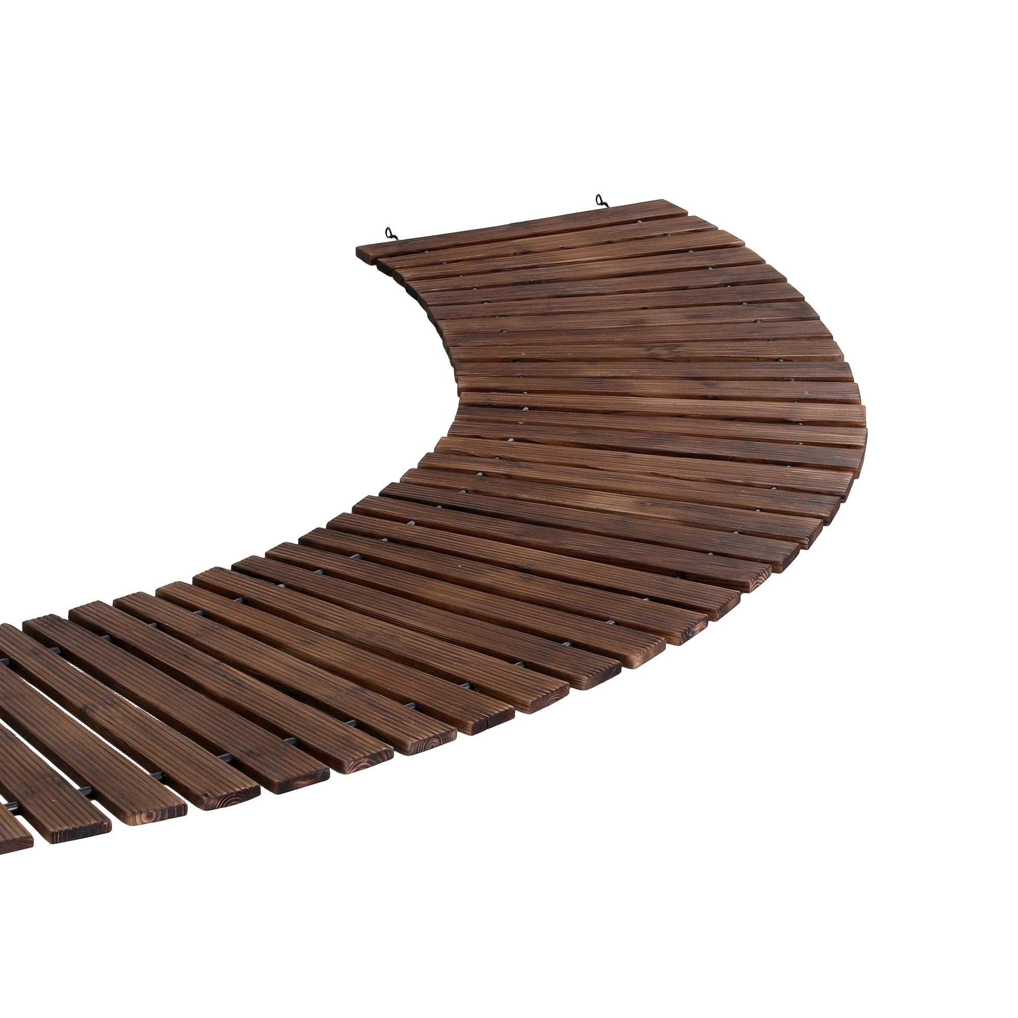 1 Gardeon 8FT Wooden Garden Pathway Roll-Out Curved Walkway Outdoor Backyard - Charcoal, 1 of 7