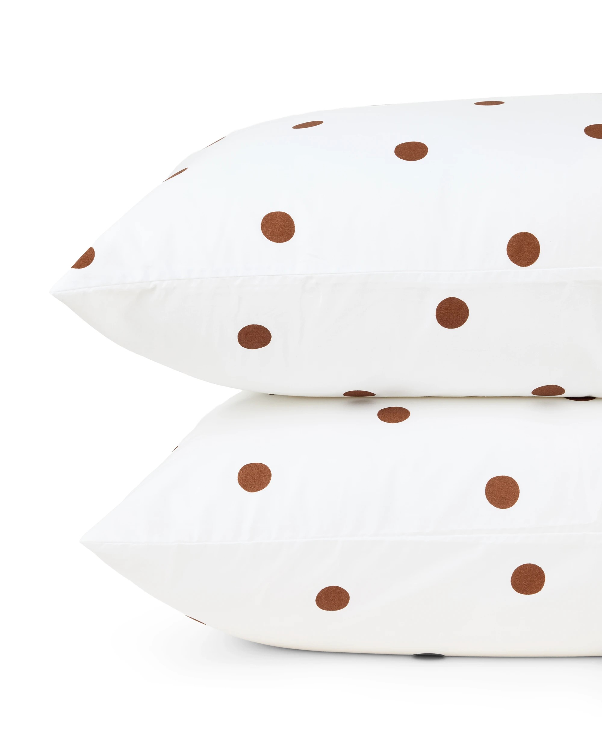 2 250 Thread Count Polka Dot Cotton Sheet Set - Queen Bed, Off White and Chocolate, 2 of 5