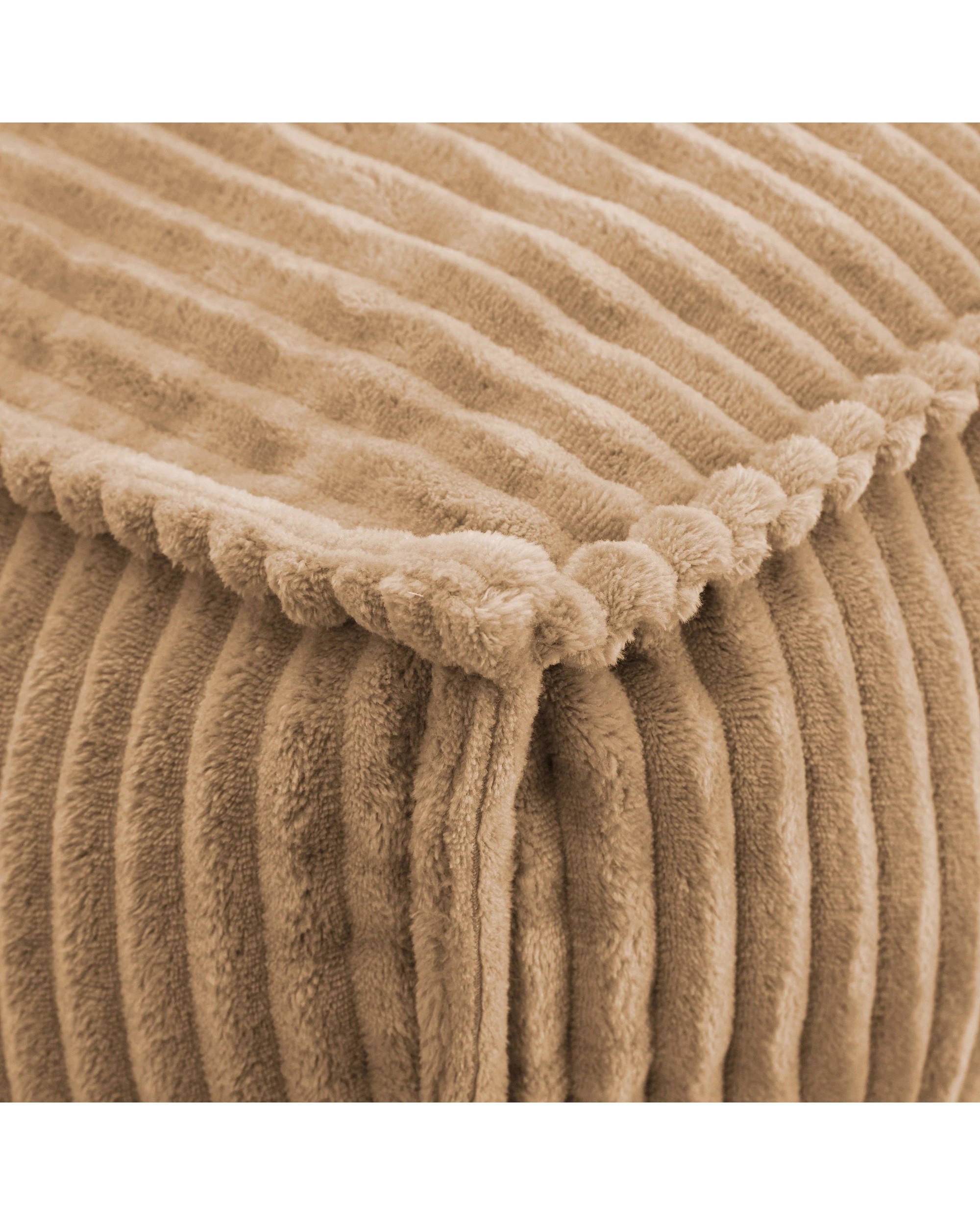 7 Cadence & Co. Wilde Ribbed Luxe Fleece Double Sofa Bean Bag Lounge Cover - Natural Fawn, 7 of 8