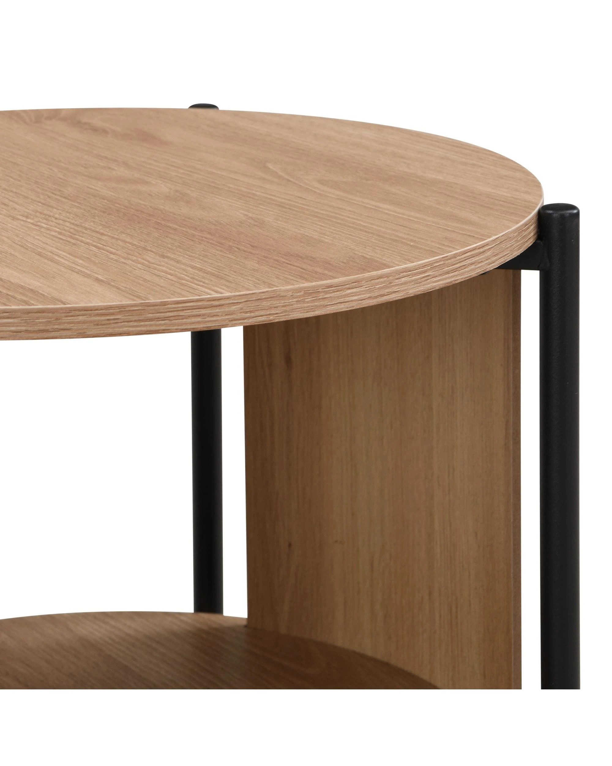 7 Kodu Side Table Round Oak - Black, 7 of 8