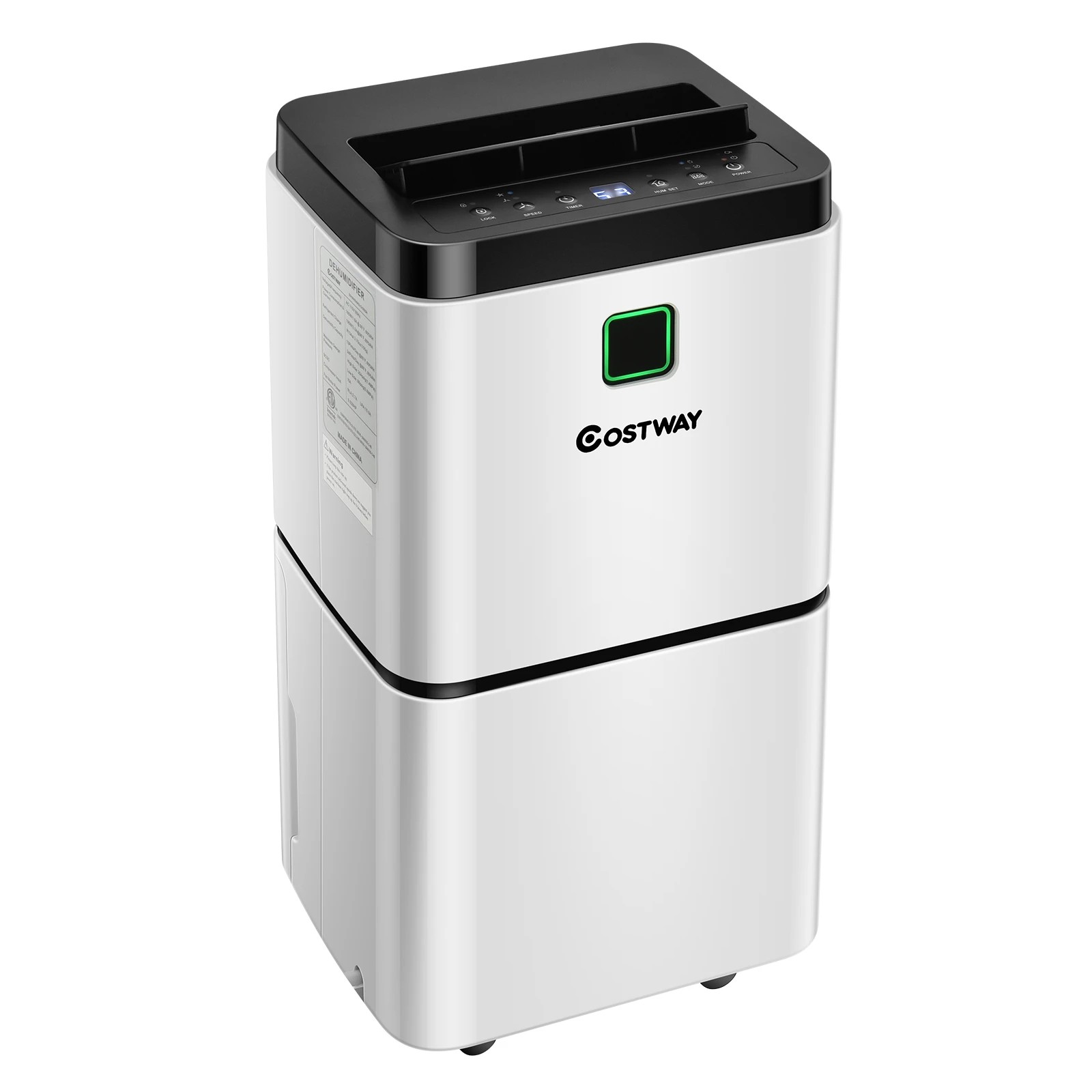 1 Costway 12L Portable Dehumidifier 3 Modes Mobile Moisture Absorber Machine - White, 1 of 1