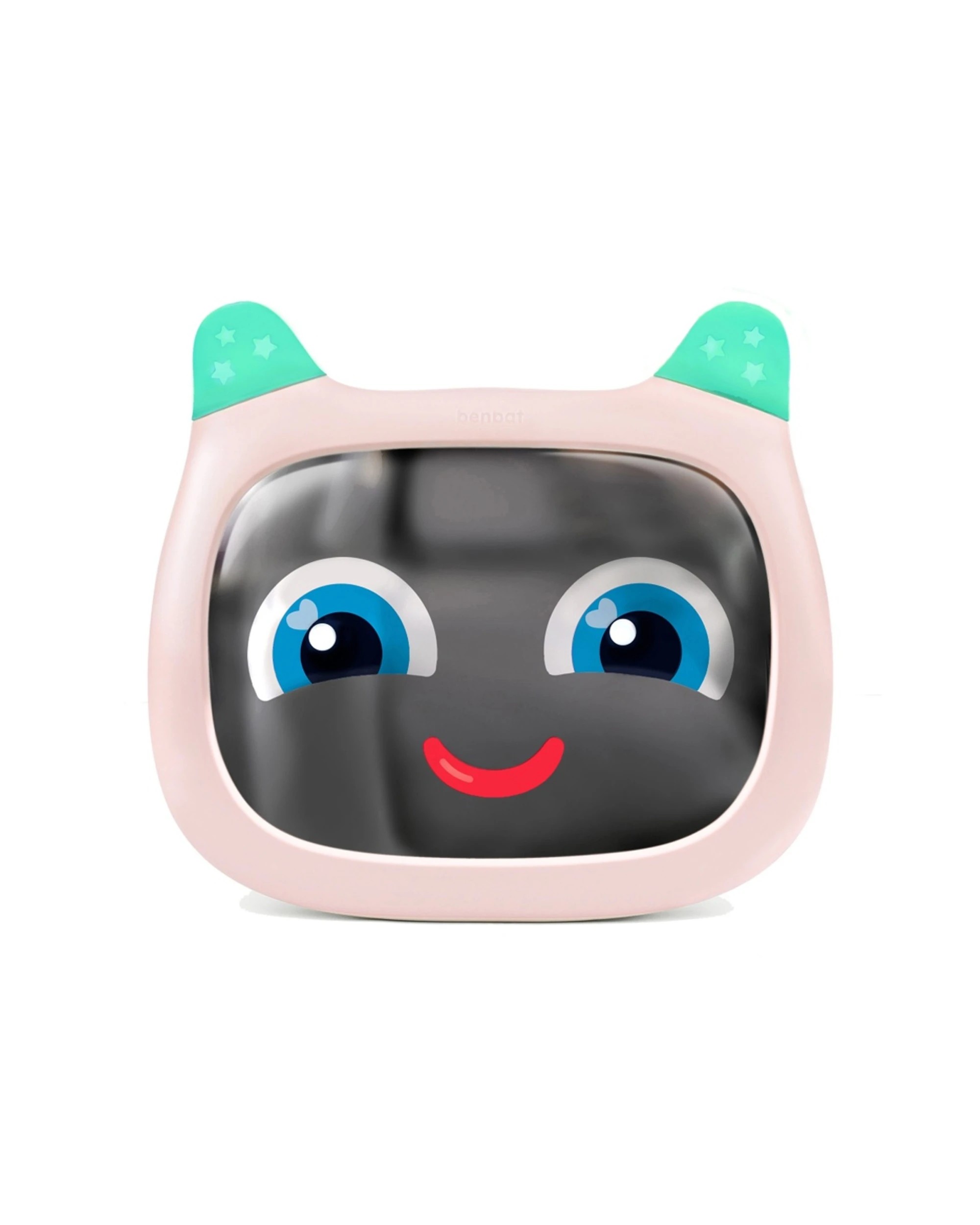 1 BenBat Baby Toddler Rectangular Hope Car Mirror With Star Projector & Lullabies - Pink, 1 of 4