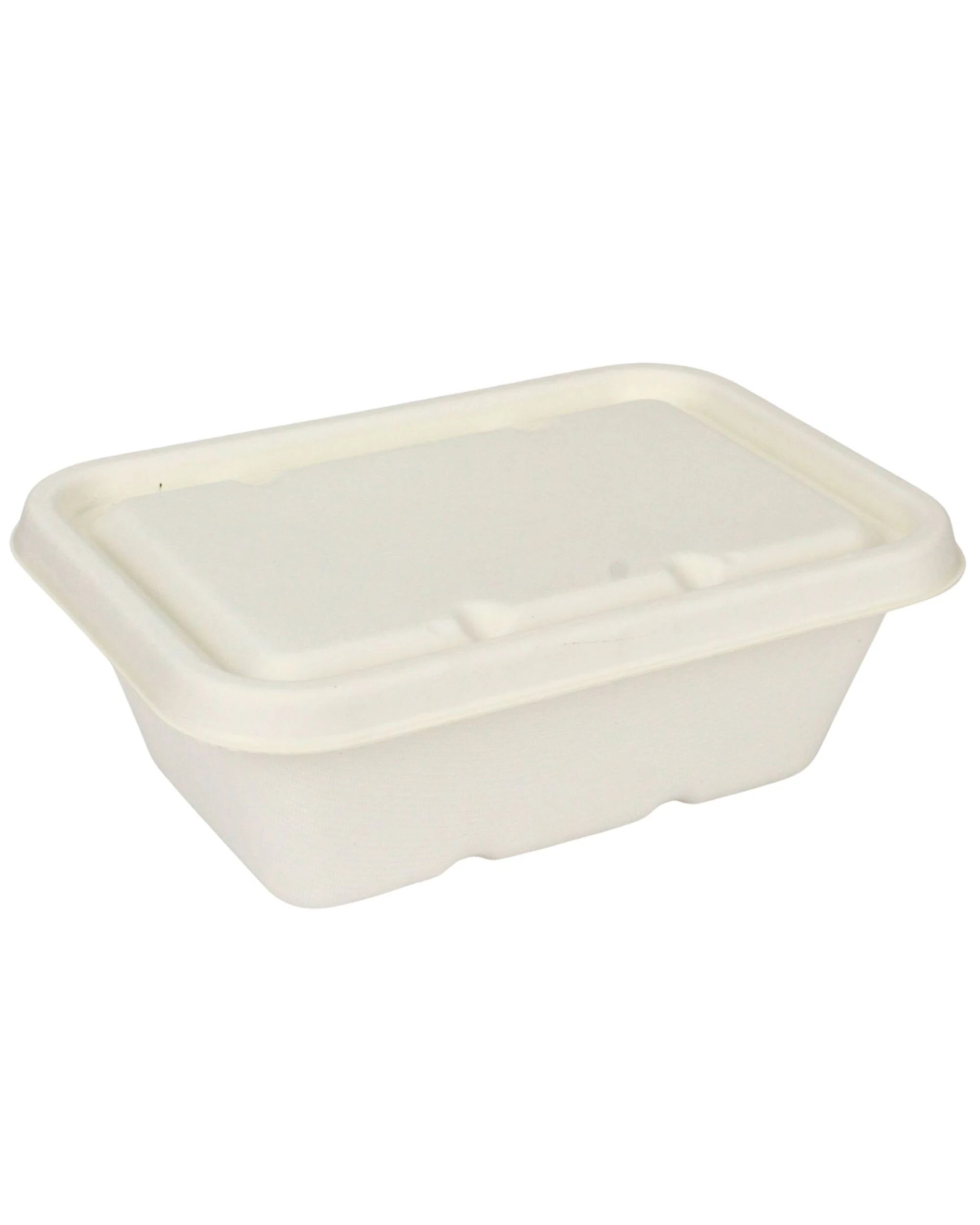 2 Lemon & Lime Eco Sugar Cane Food Containers With Lids 750ml Value Pack of 20 - White, 2 of 3