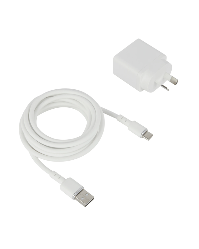 Wall USB Charger with USB-A to USB-C - W