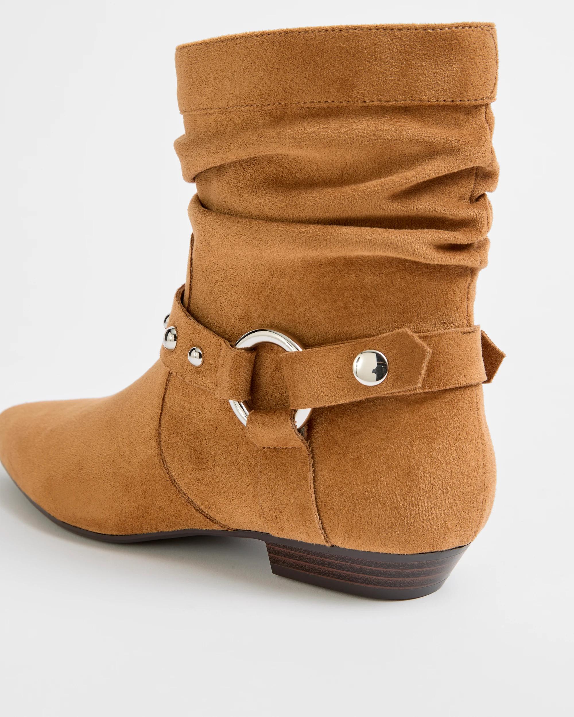 3 Target Studded Low Heel Boot - Cleo CHESTNUT MICROSUEDE, 3 of 3