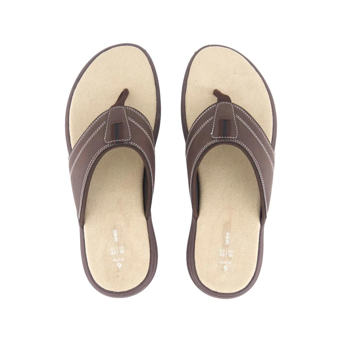 2 Wide Strap Comfort Thongs BROWN, 2 of 3