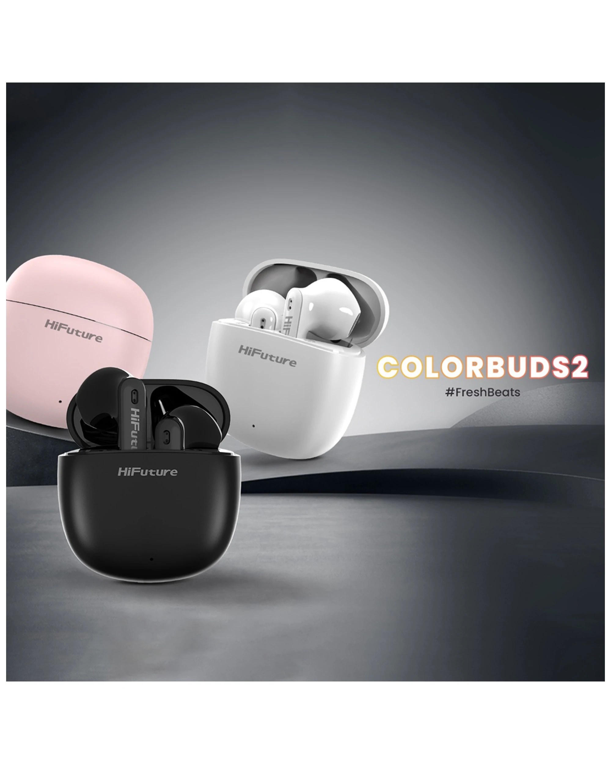9 Hifuture Colourbuds2 True Wireless Bluetooth Soft Bass Earbuds Pink - Long Battery Waterproof Protection
 - Pink, 9 of 10