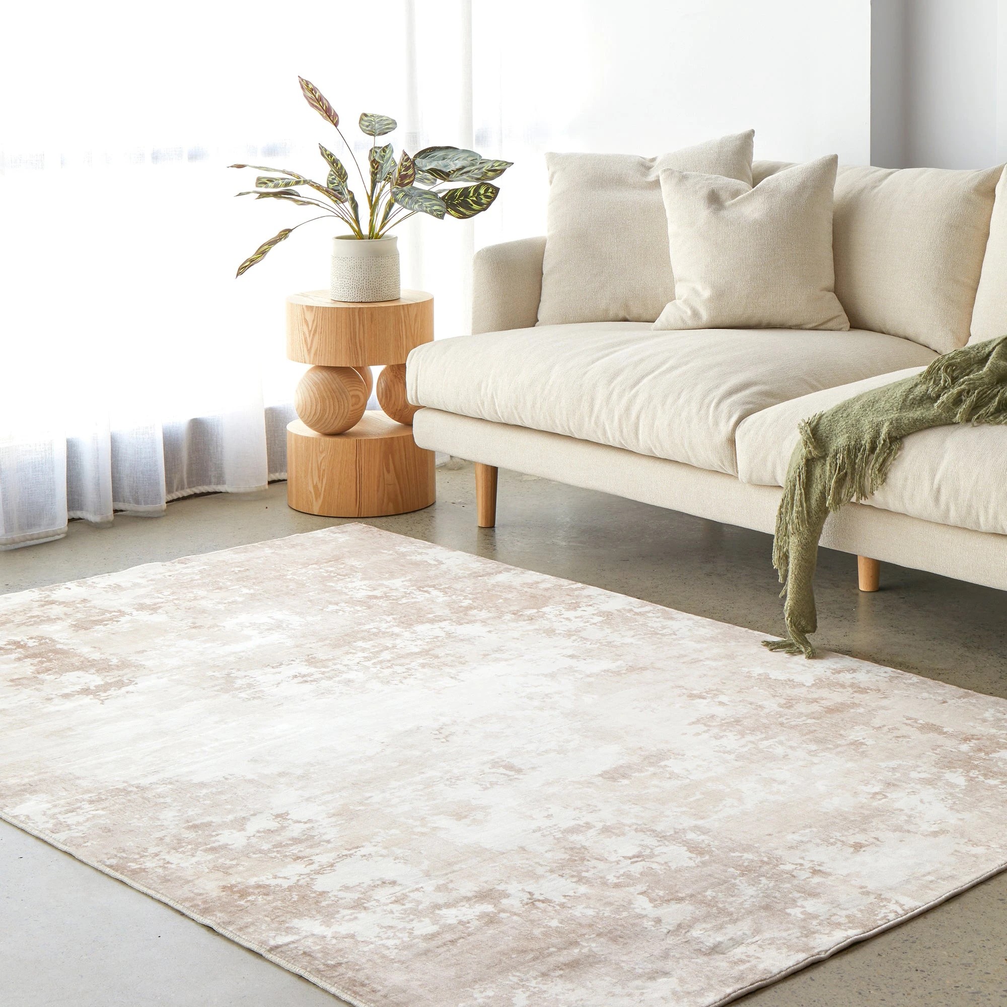2 Common Ground Rugs Vitality Kacie 220x150cm - Medium Washable Pet Friendly Rug - White, 2 of 9