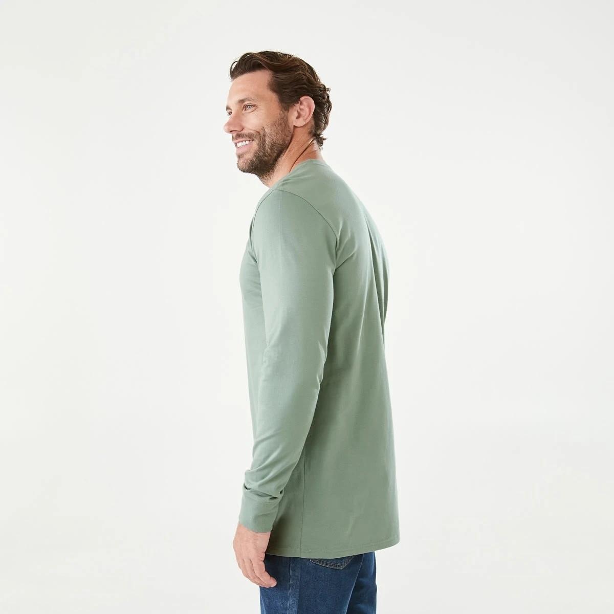 2 Long Sleeve Longline T-shirt Chin Green, 2 of 5