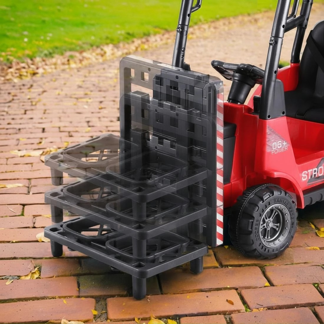 3 Rigo Kids Electric Ride On Car Forklift Loader Toys Cars Horn Remote 12V - Red, 3 of 5