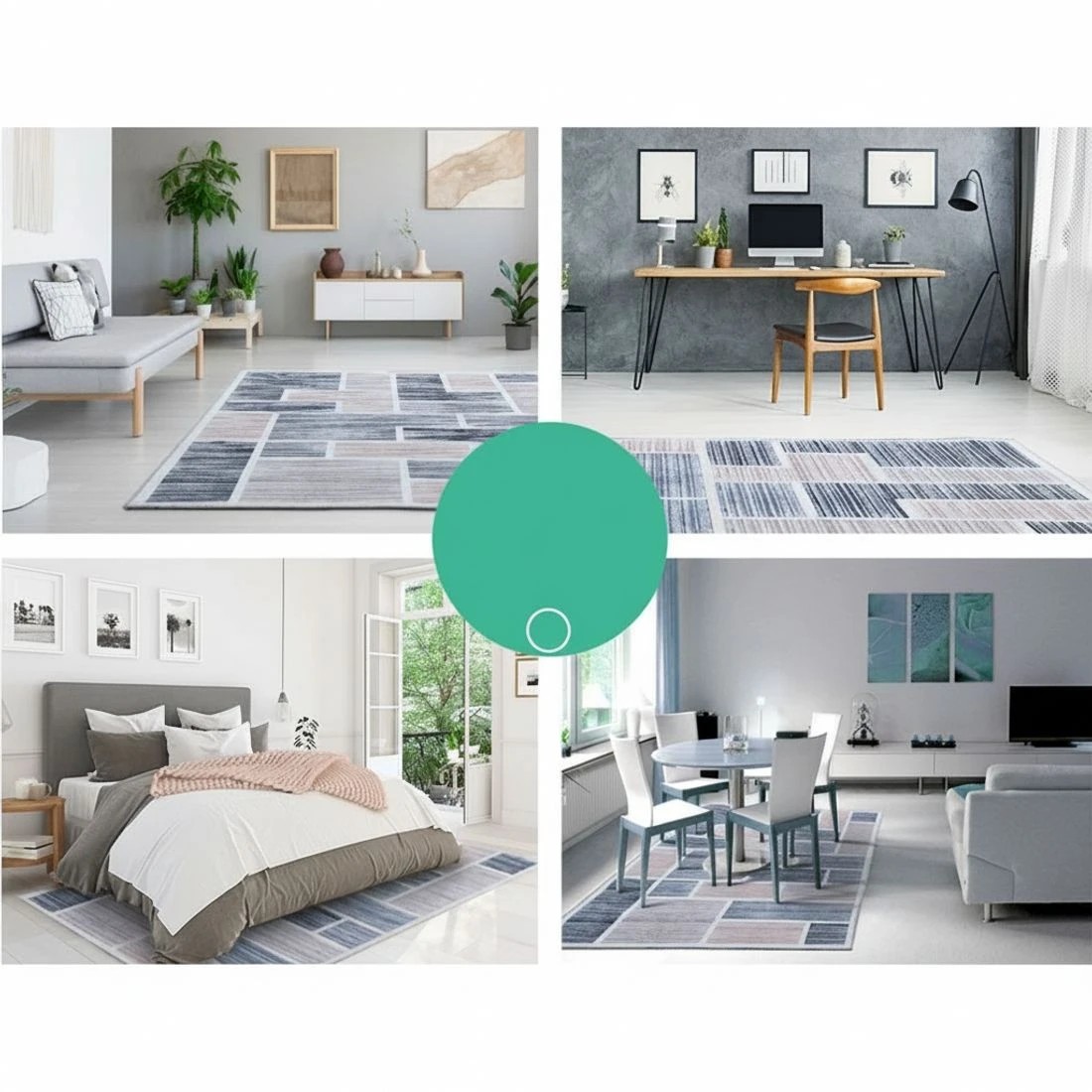 6 Artiss Floor Rug 160x230 Mat Carpet Short Pile Oblo - Multi, 6 of 6