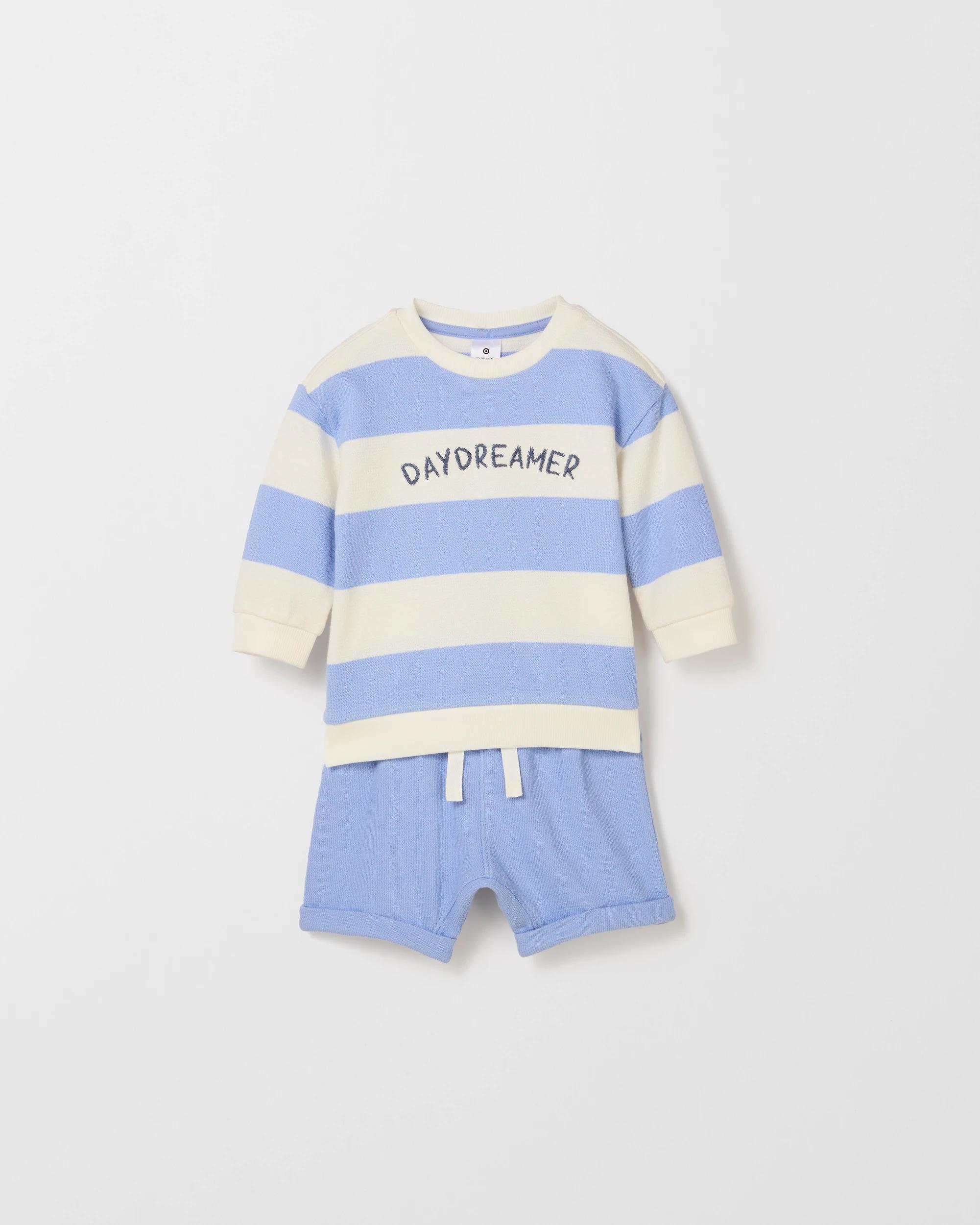 3 Target Baby Organic Cotton Baby Crew Fleece Top and Short 2 Piece Set , 3 of 5