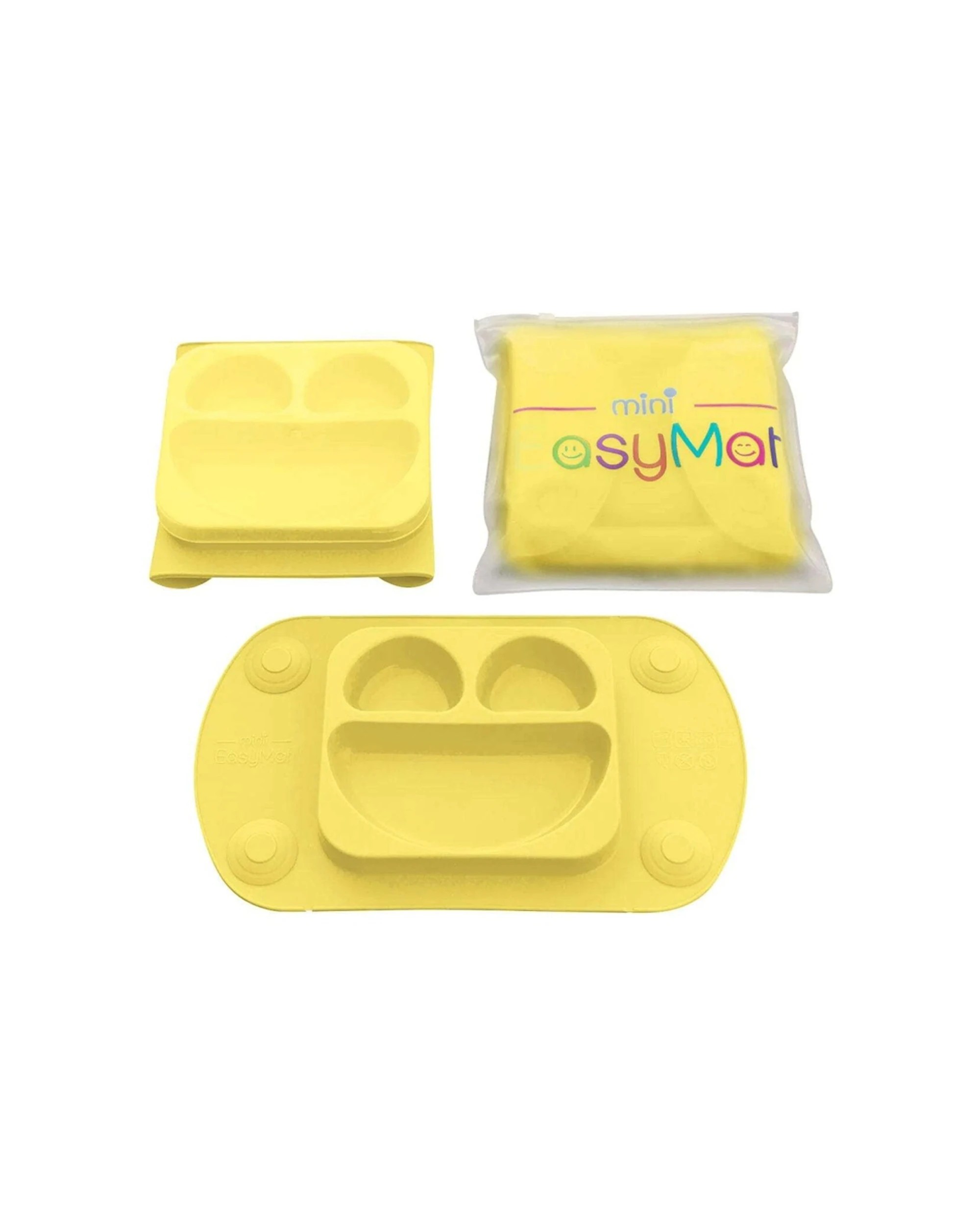 2 EasyTots Easymat Mini Feeding Plate 5 Point Suction Baby Led Weaning Buttercup - Yellow, 2 of 2
