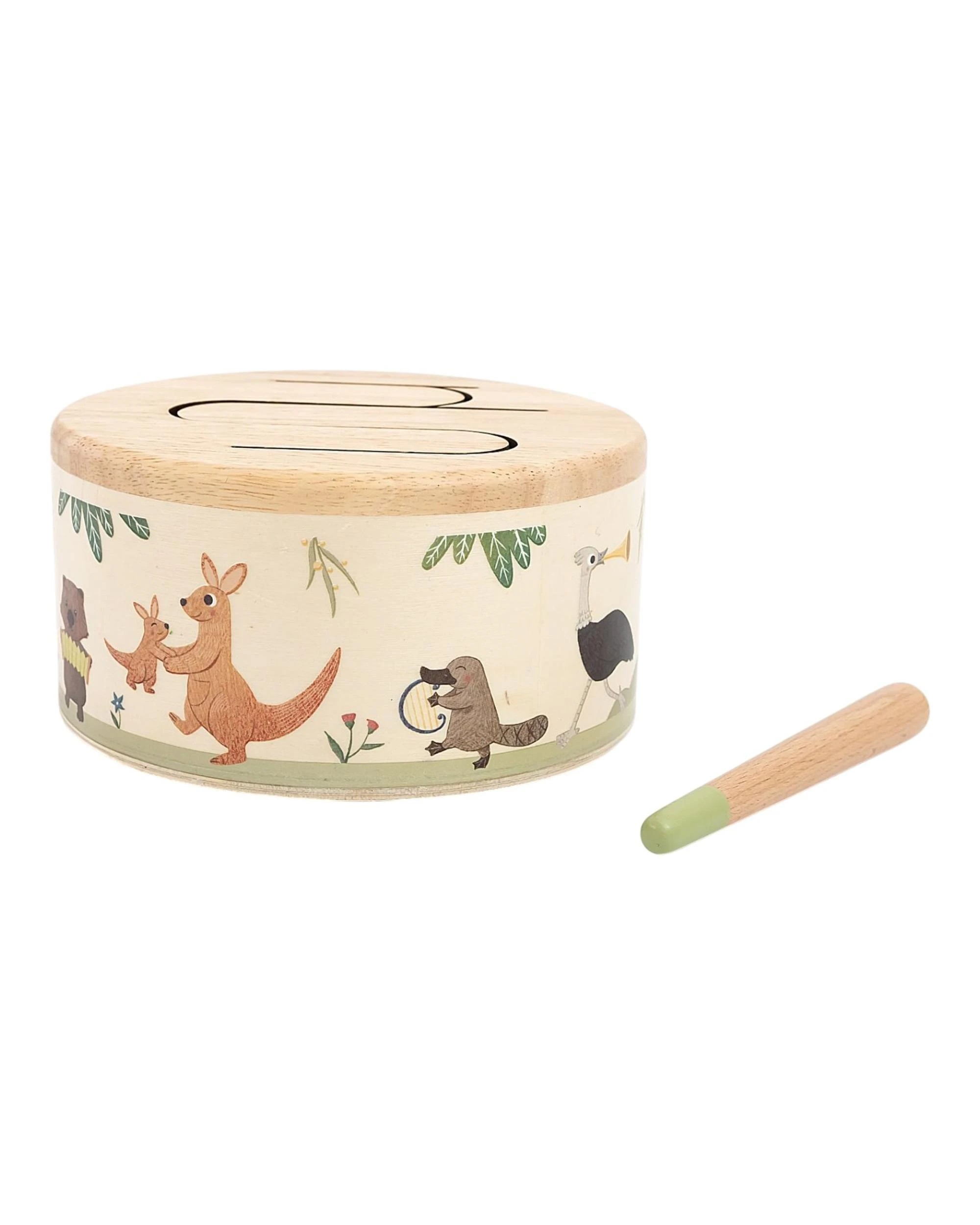1 Onya Kids Outback Beats Wooden Drum with Australian Animals, 1 of 9