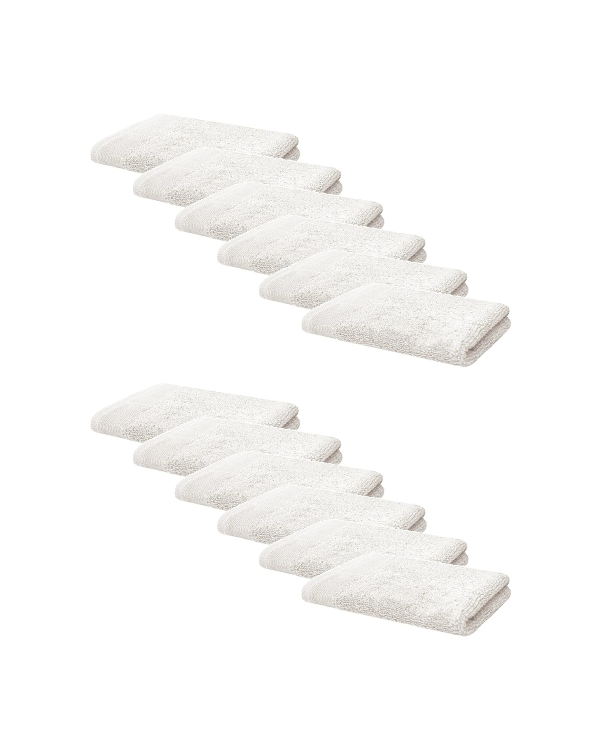 1 Bambury Elvire 600gsm Soft Absorbent Cotton Face Washer 12PK 33x33cm - White, 1 of 5