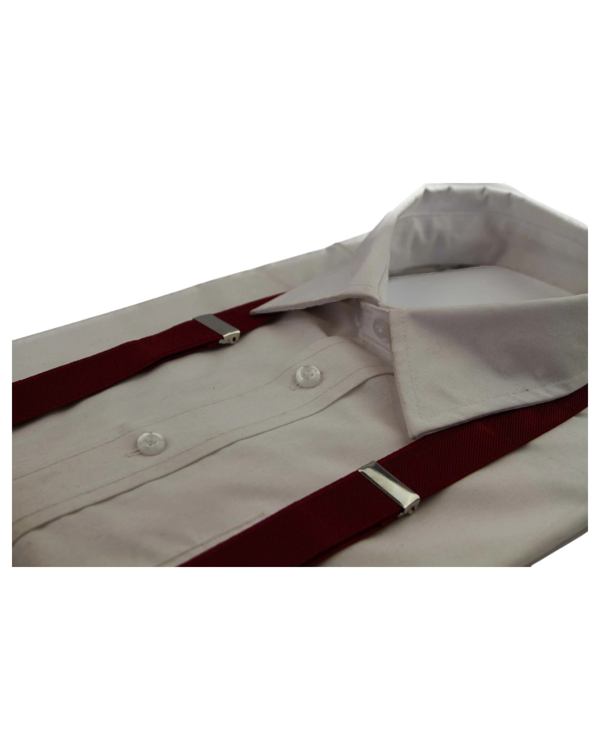 2 Zasel Mens Adjustable Extra Long 138cm Maroon Suspenders - Brown, 2 of 3
