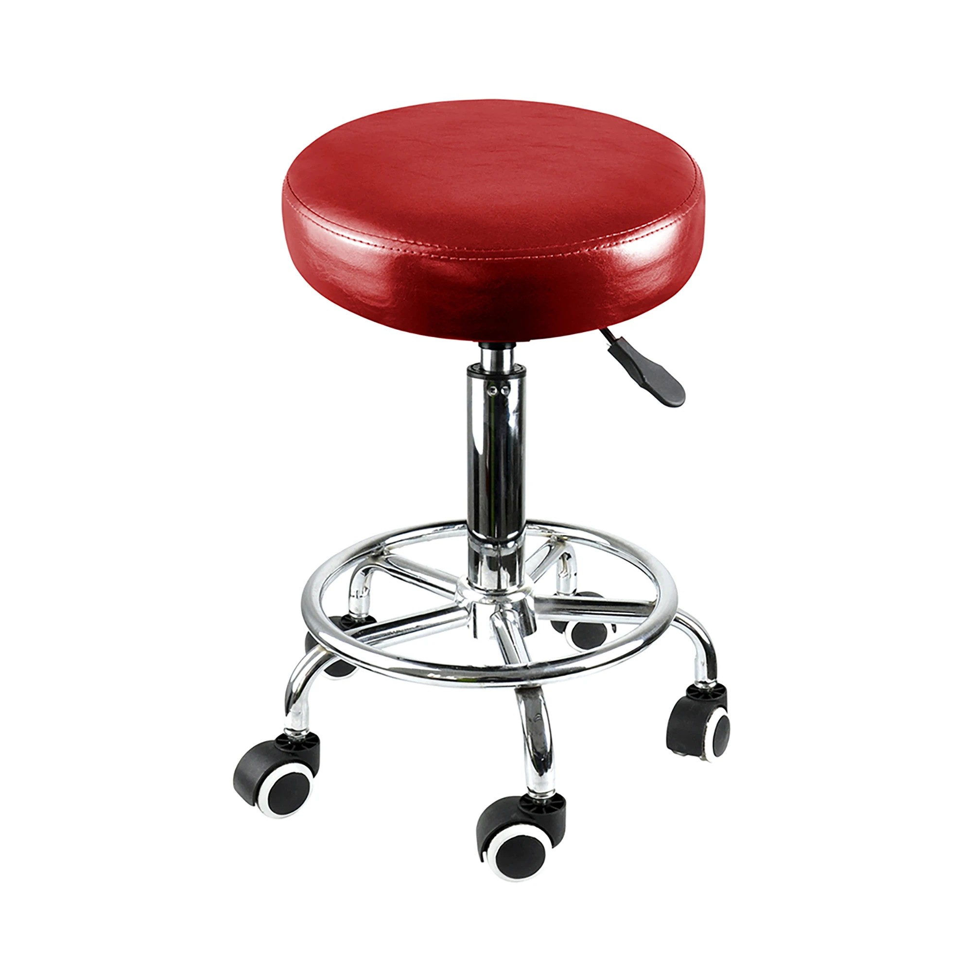 2 Levede 4x Salon Stool Swivel Barber Stools Bar Chair Lift Hairdressing Round Red, 2 of 8