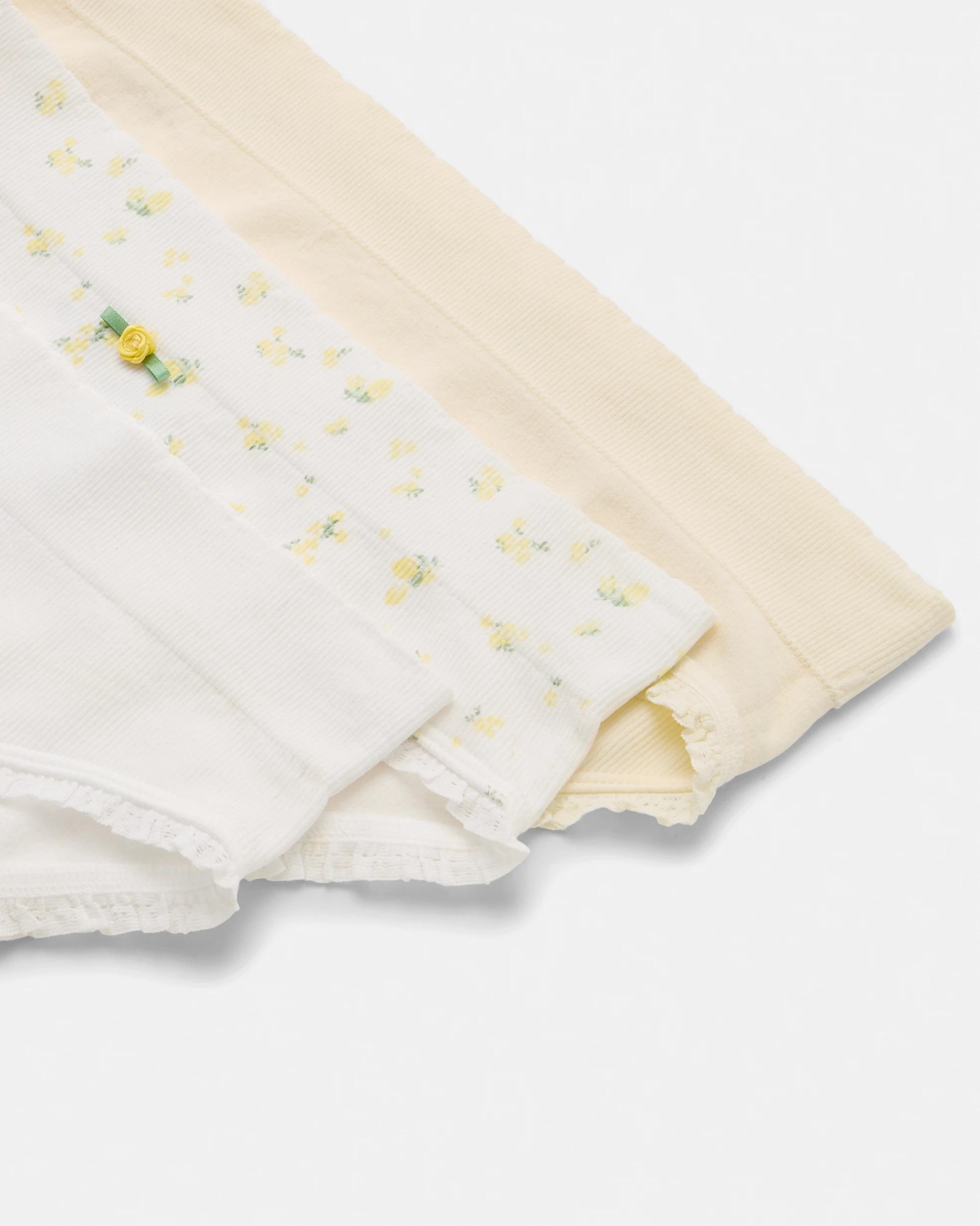 3 3 Pack Seamfree Rib Bikini Briefs Lemoncello, 3 of 10