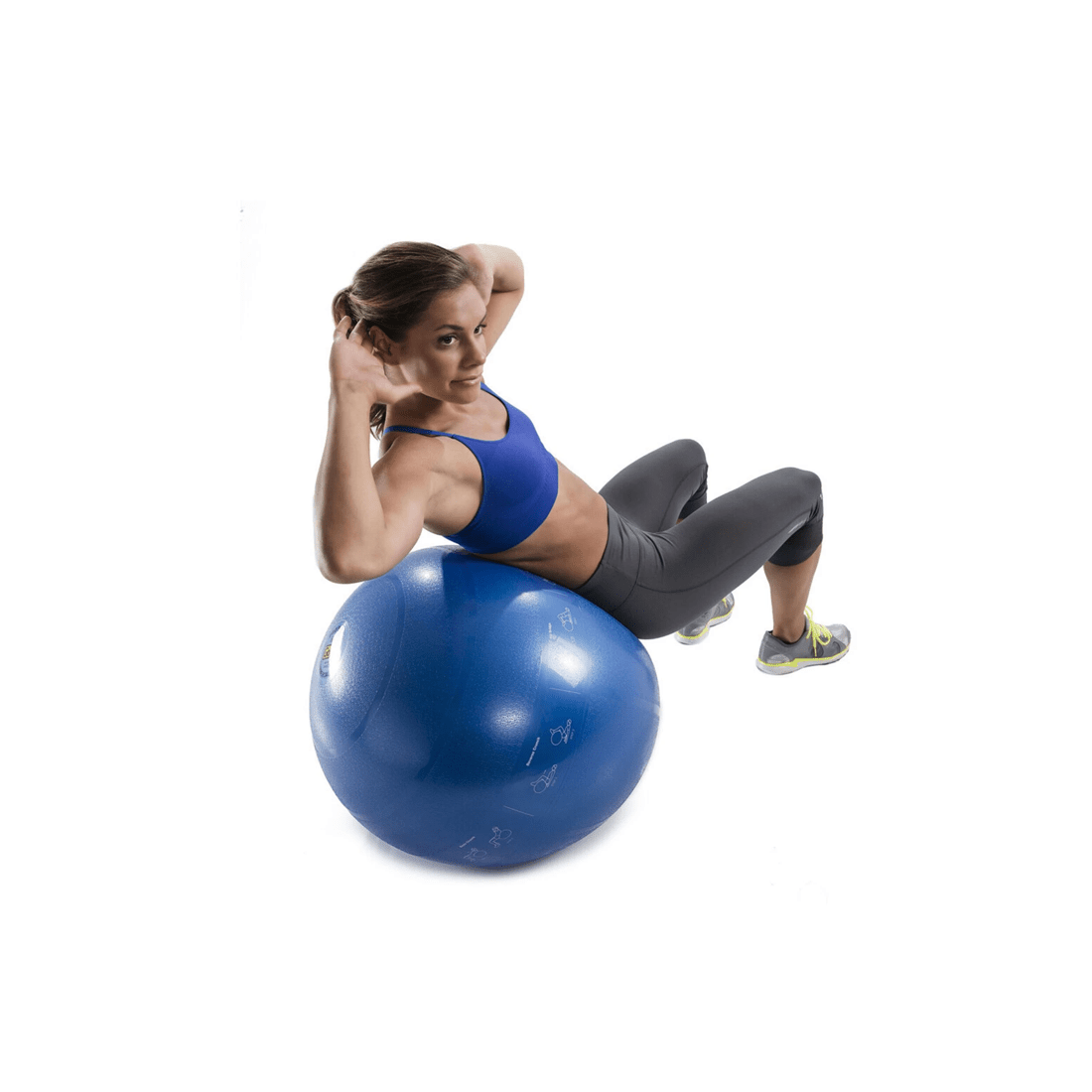 2 GoFit Pro Guide Ball 55cm Exercise Slip Resistant 907kg Rated With Pump And DVD - Blue, 2 of 2