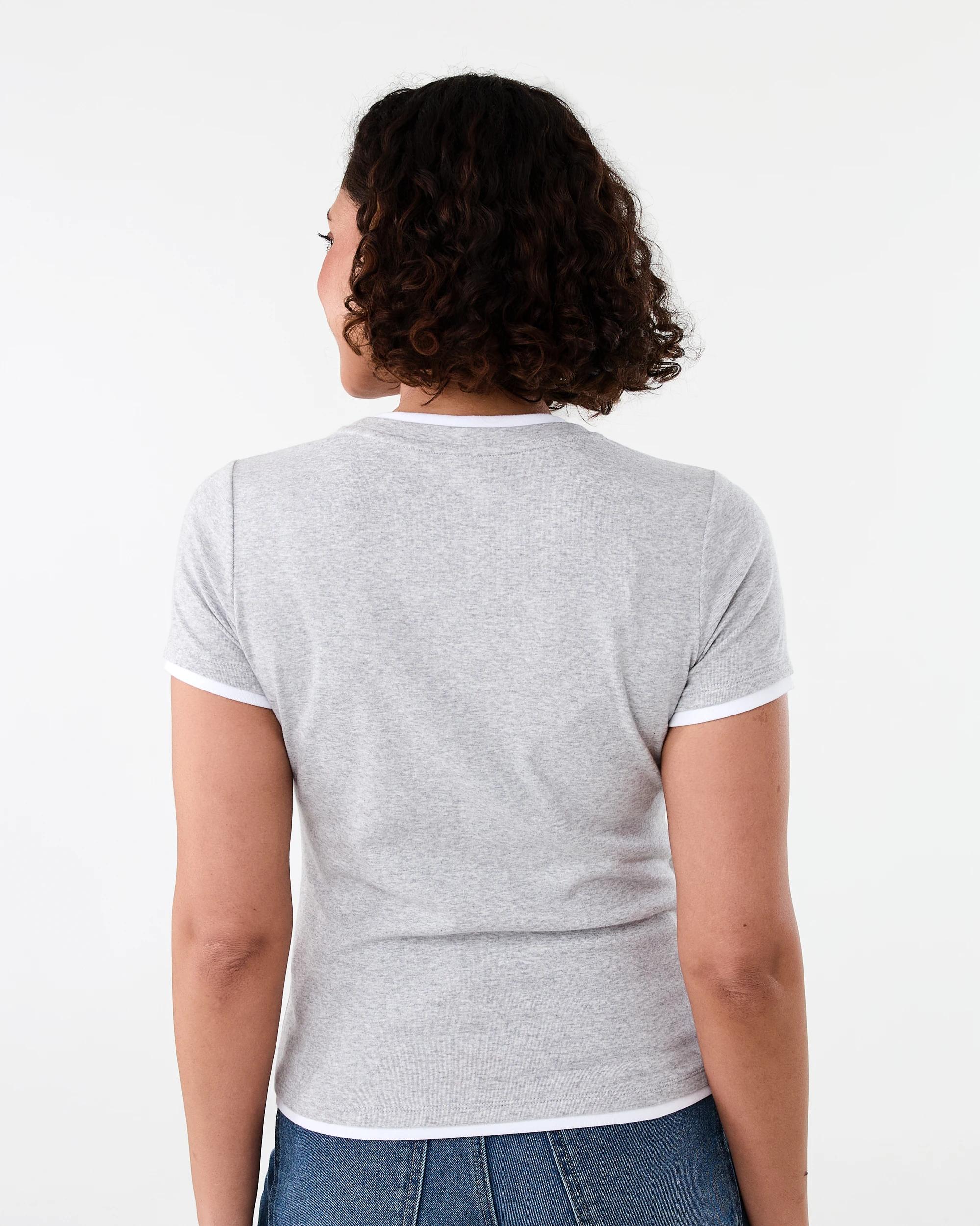 3 Short Sleeve Double Layer T-shirt Grey Marle, 3 of 5