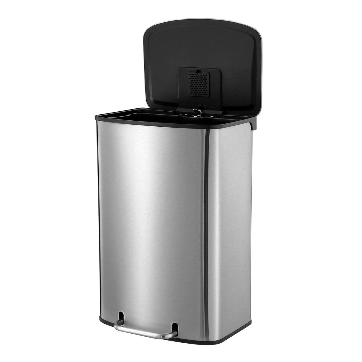 2 Maxkon 50L Pedal Bin Garbage Can Rubbish Recycling Trash Waste Stainless Steel Rectangular Trashcan Soft Closing Lid, 2 of 3