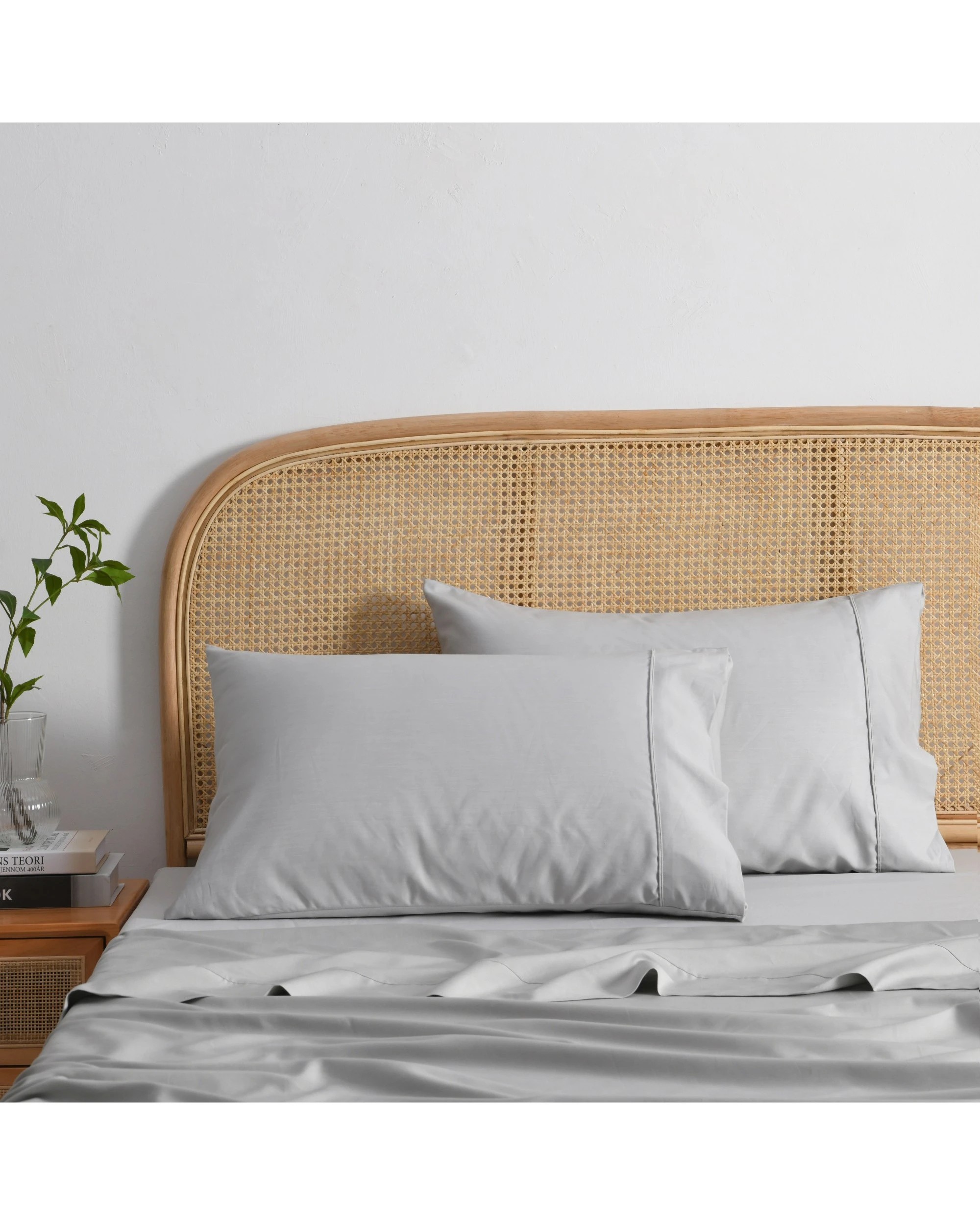 1 Dreamaker 1500TC Cotton Rich Standard Pillowcase Twin Pack - Dove Grey, 1 of 5