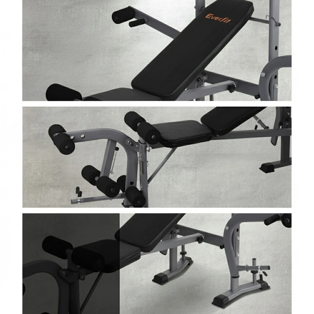 8 Everfit Weight Bench 8 in 1 Bench Press Adjustable Home Gym Station 200kg - Dark Grey, 8 of 8