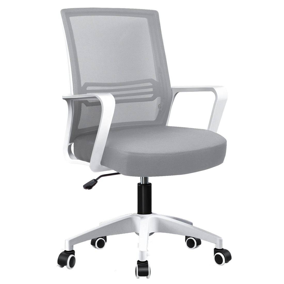 1 Alfordson Mesh Office Chair Executive Computer Gaming Racing Study Work Seat - White Grey, 1 of 9