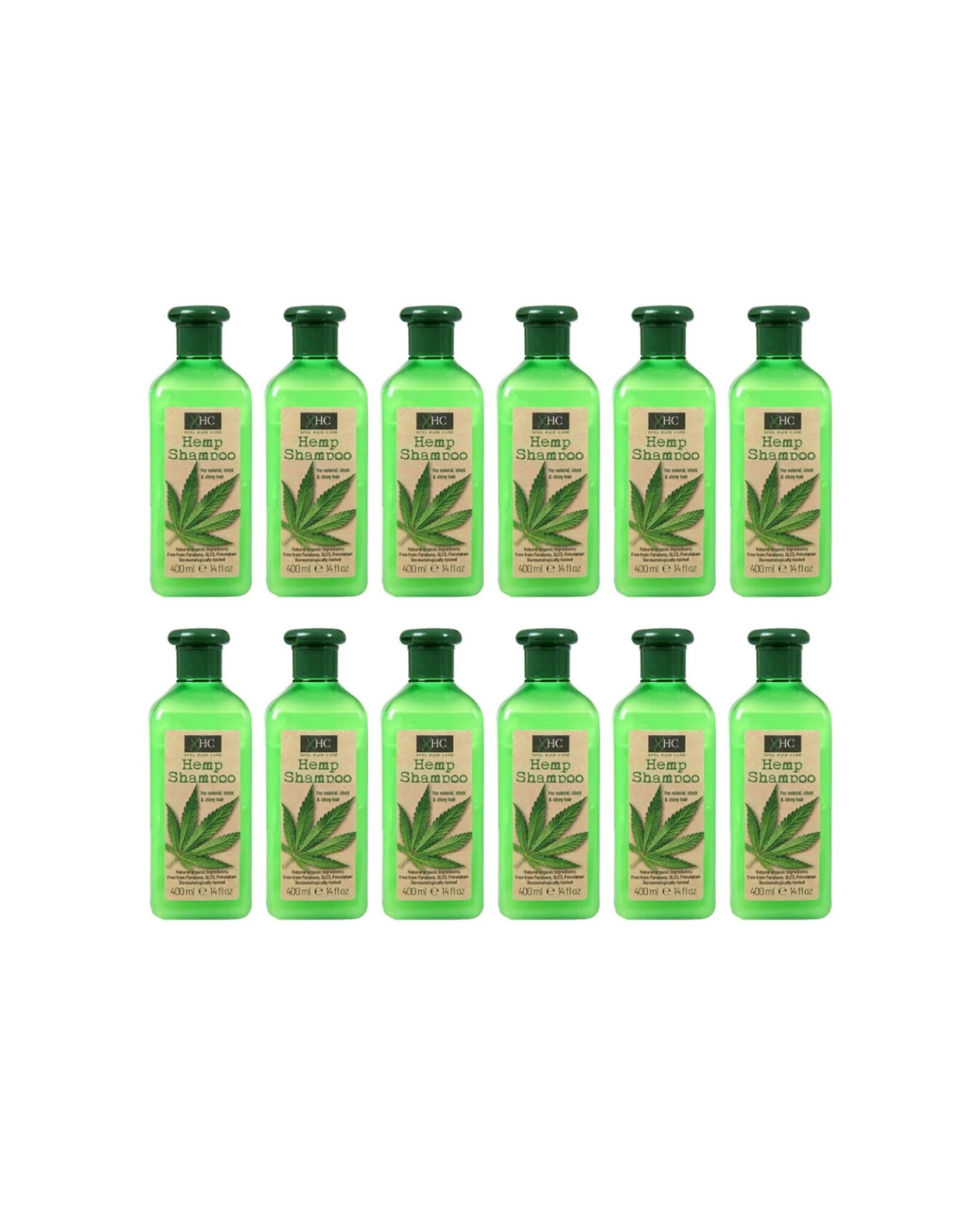 1 XHC 12PK Organic Hemp Shampoo For Sleek And Shiny Hair Paraben Free 400ml - Green, 1 of 2