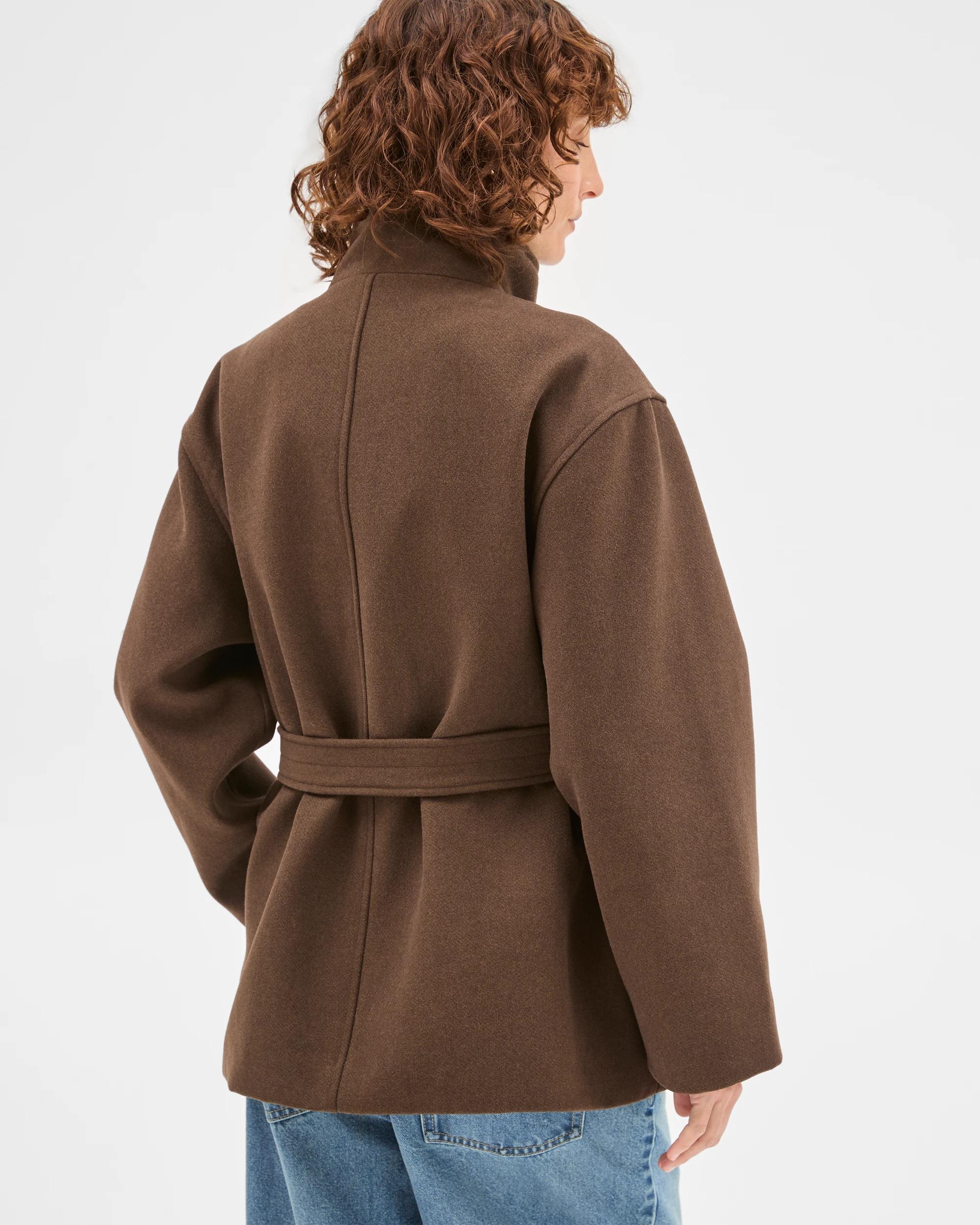 7 Target Woman Tie Waist Duffle Coat COFFEE BEAN, 7 of 7