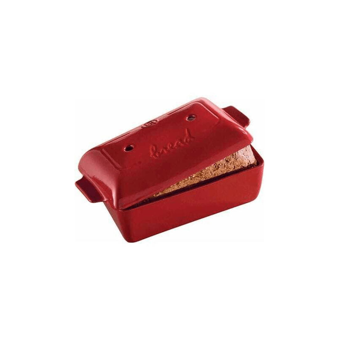 2 Emile Henry 24cm Ceramic Bread Loaf Baker Dish W/ Lid Tray Rectangle Burgundy
 - Burgundy, 2 of 4