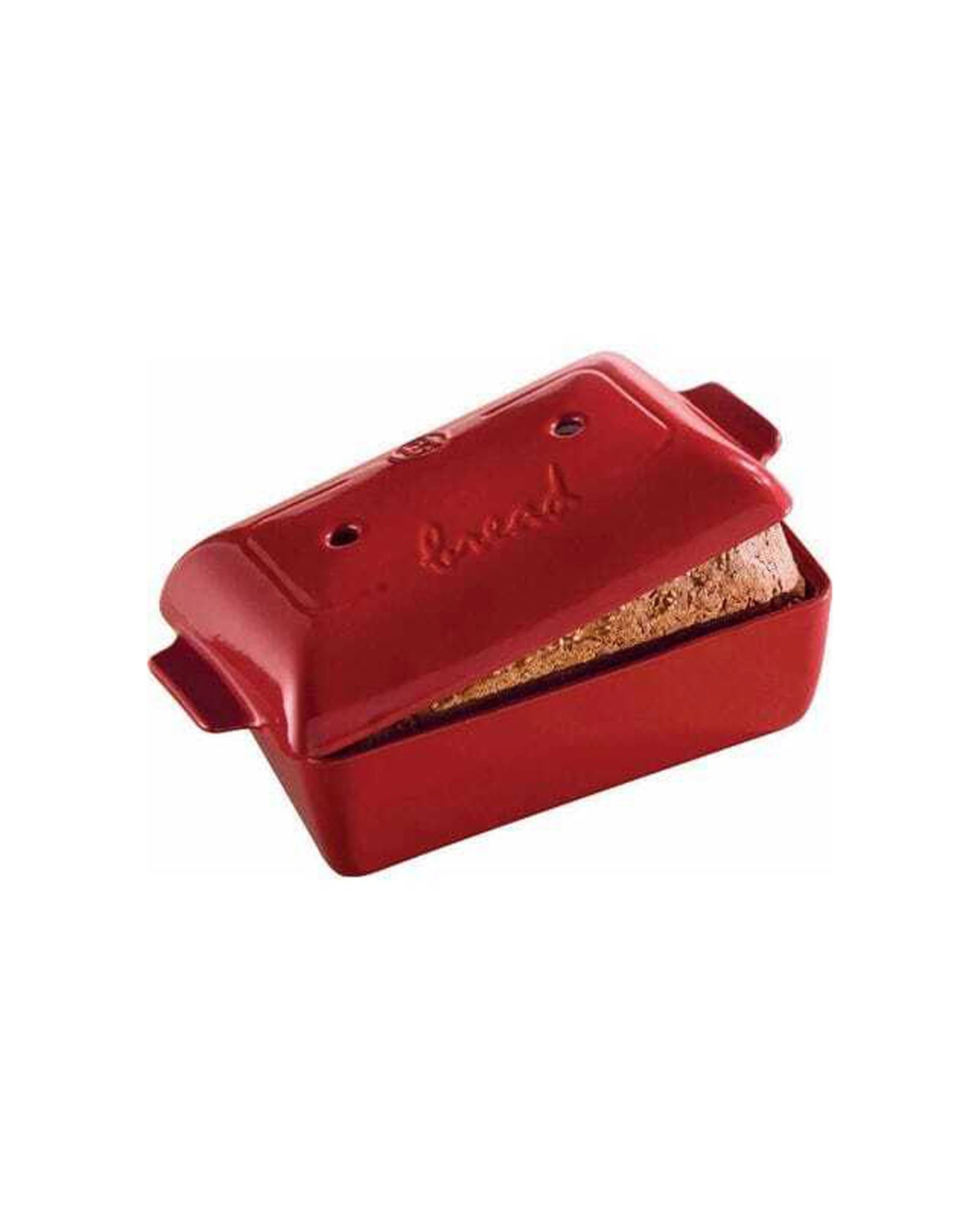 2 Emile Henry 24cm Ceramic Bread Loaf Baker Dish W/ Lid Tray Rectangle Burgundy
 - Burgundy, 2 of 4
