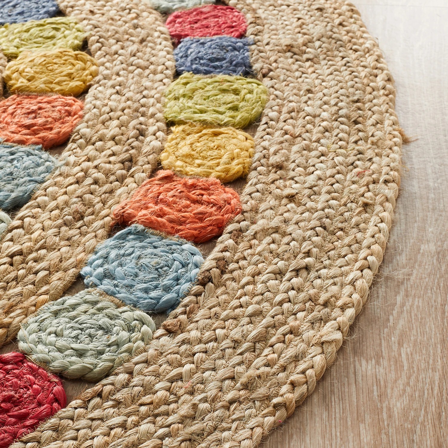 4 Common Ground Rugs Solace Fruit 240x240cm - Large Round Handwoven Jute Rug - Natural, 4 of 6