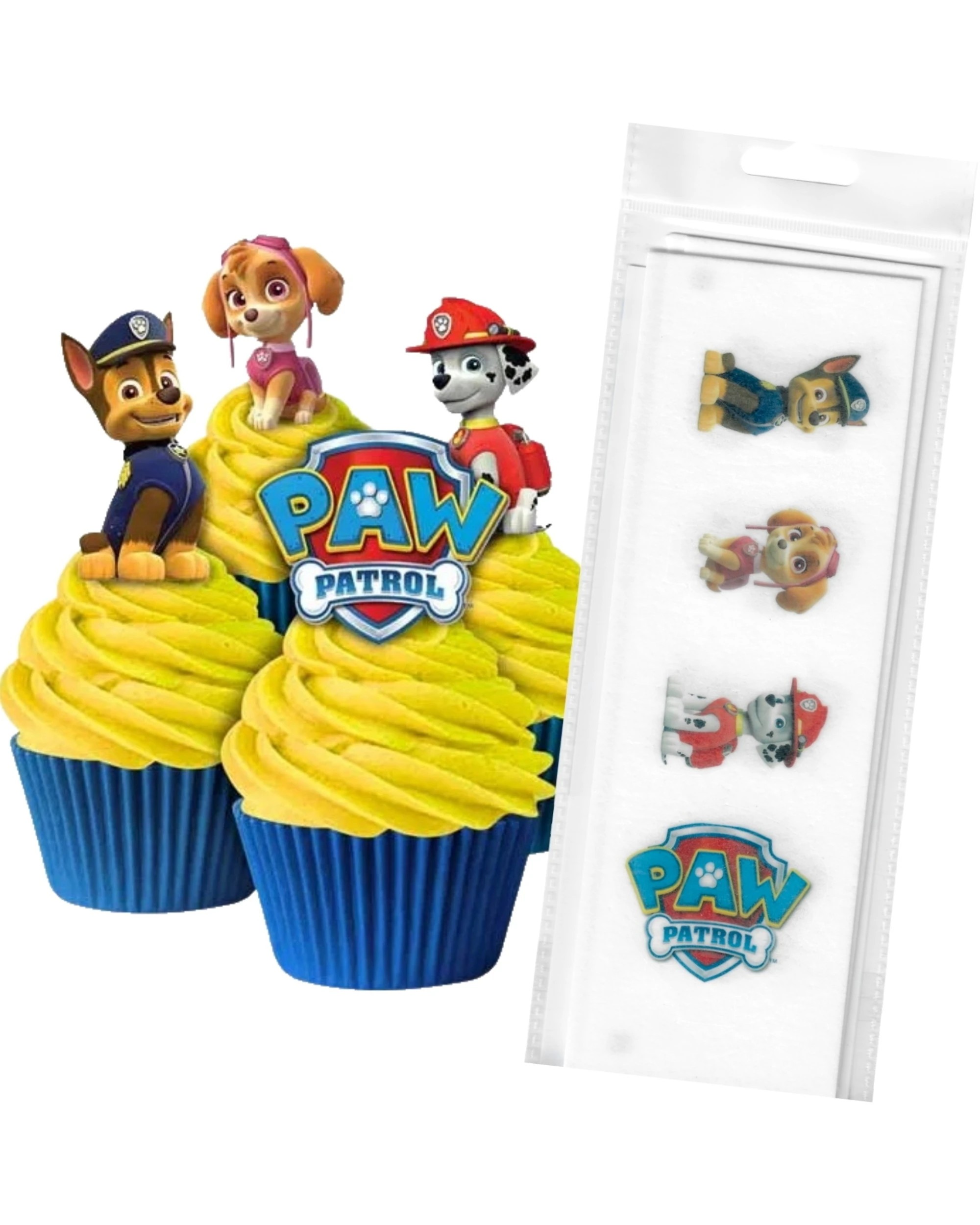 1 PAW Patrol Paw Patrol Edible Wafer Cupcake Toppers Pack of 16, 1 of 2