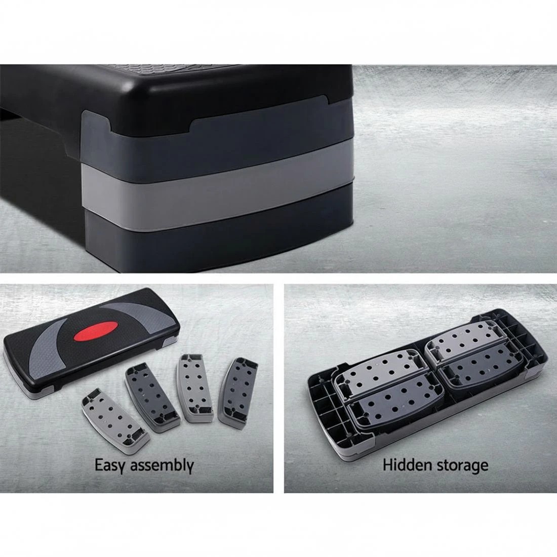 6 Everfit 3 Level Aerobic Step Exercise Stepper 78cm Gym Home Fitness - Black, 6 of 8