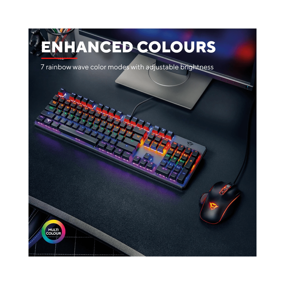 6 Trust International Trust GXT865 Asta Wired RGB Gaming Keyboard - Black, 6 of 9