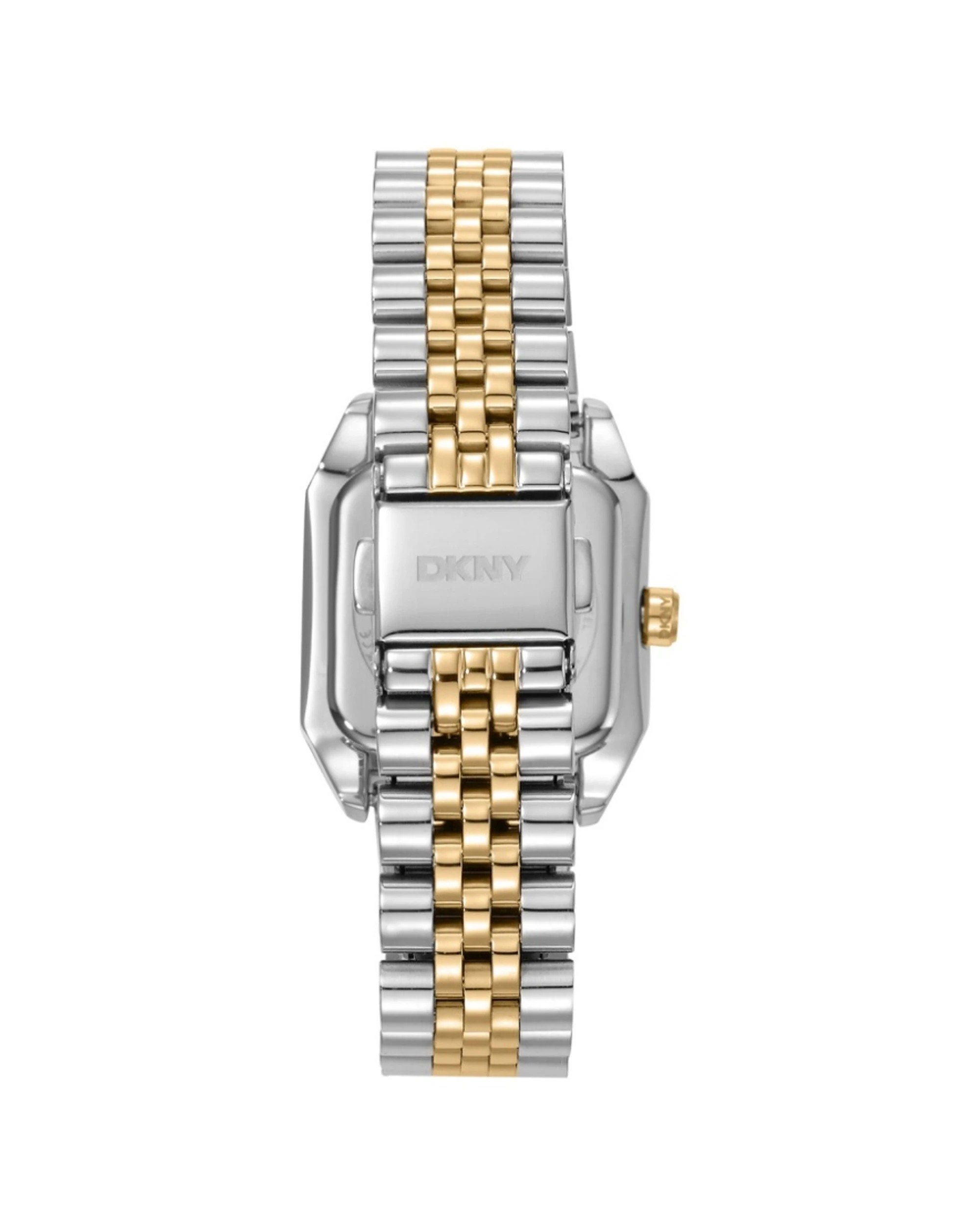 2 DKNY Signature Shape Women's Gold Silver Two-Tone Watch Green Dial 27x34mm, 2 of 4