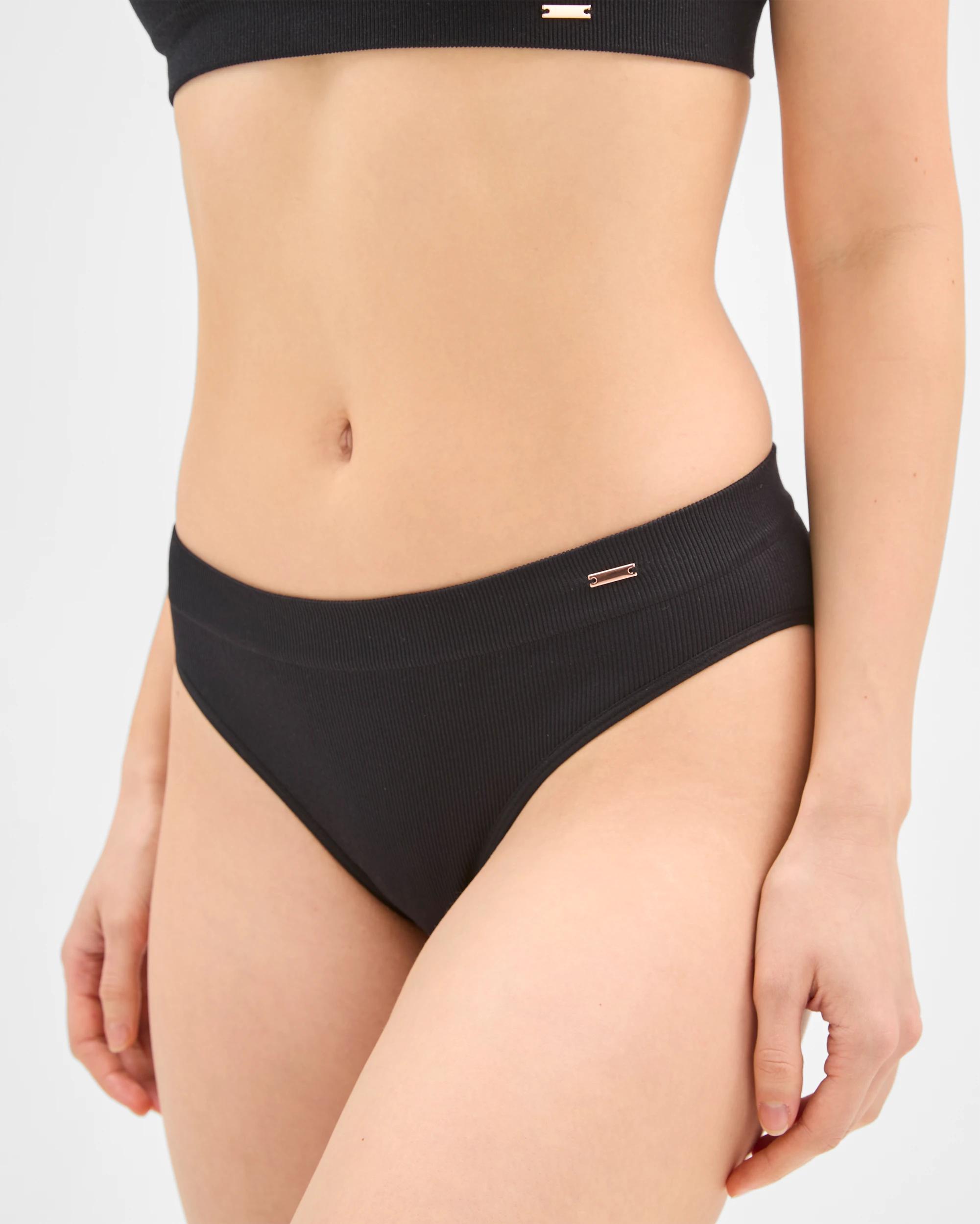 5 Lily Loves 2 Pack Rib Seamfree High Waist Bikini Briefs BLACK, 5 of 10