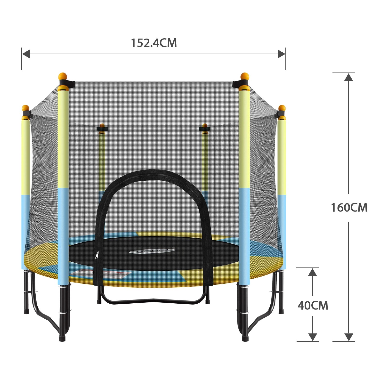 1 Genki 60 inch  Round Outdoor Indoor Mini Trampoline - Multi, 1 of 5